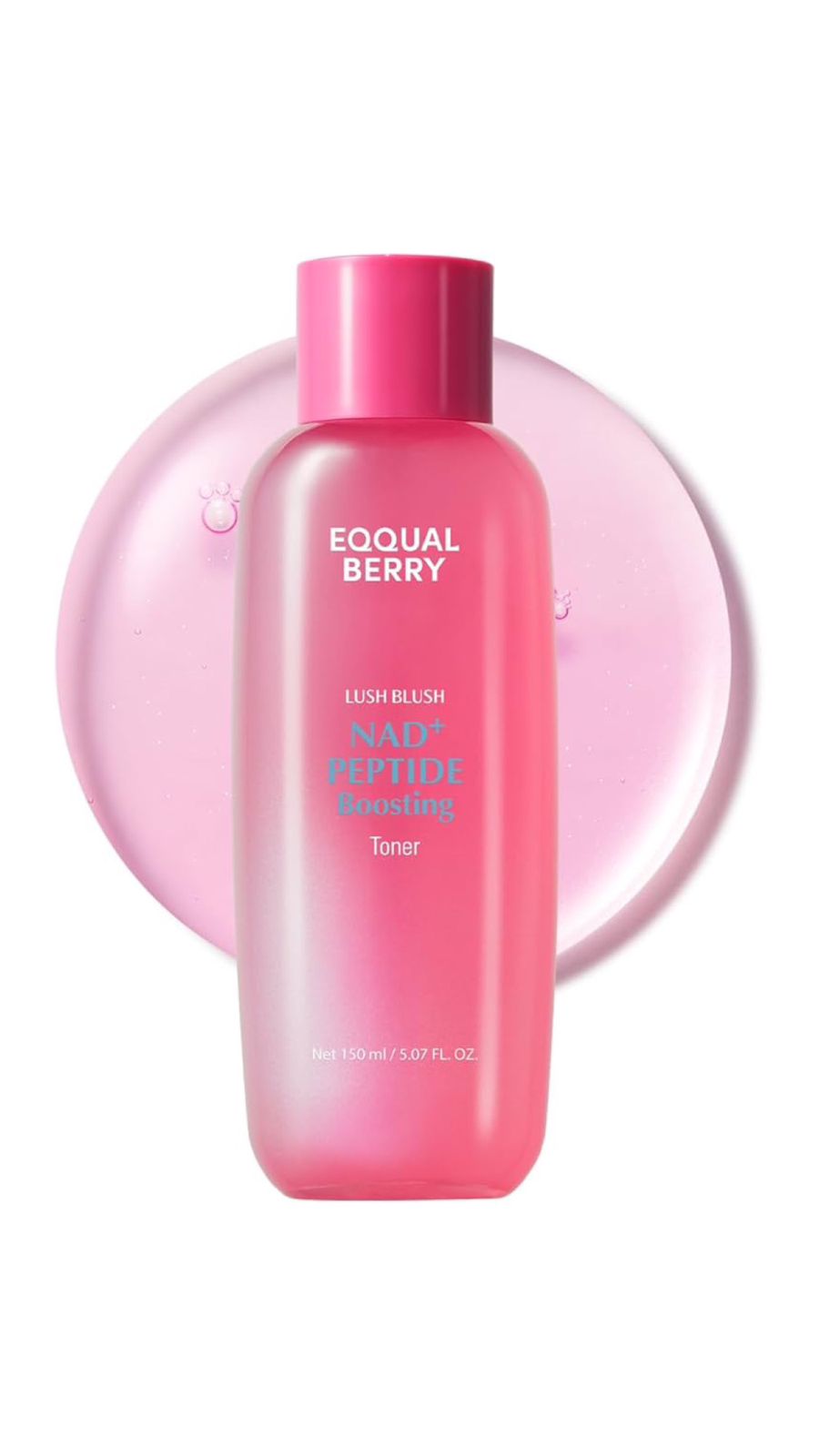 EQQUALBERRY LUSH BLUSH NAD+ PEPTIDE BOOSTING TONER (For All Skin Types) 150ml ايكوال بيري تونر متطور للعناية بالبشرة ومكافحة التجاعيد