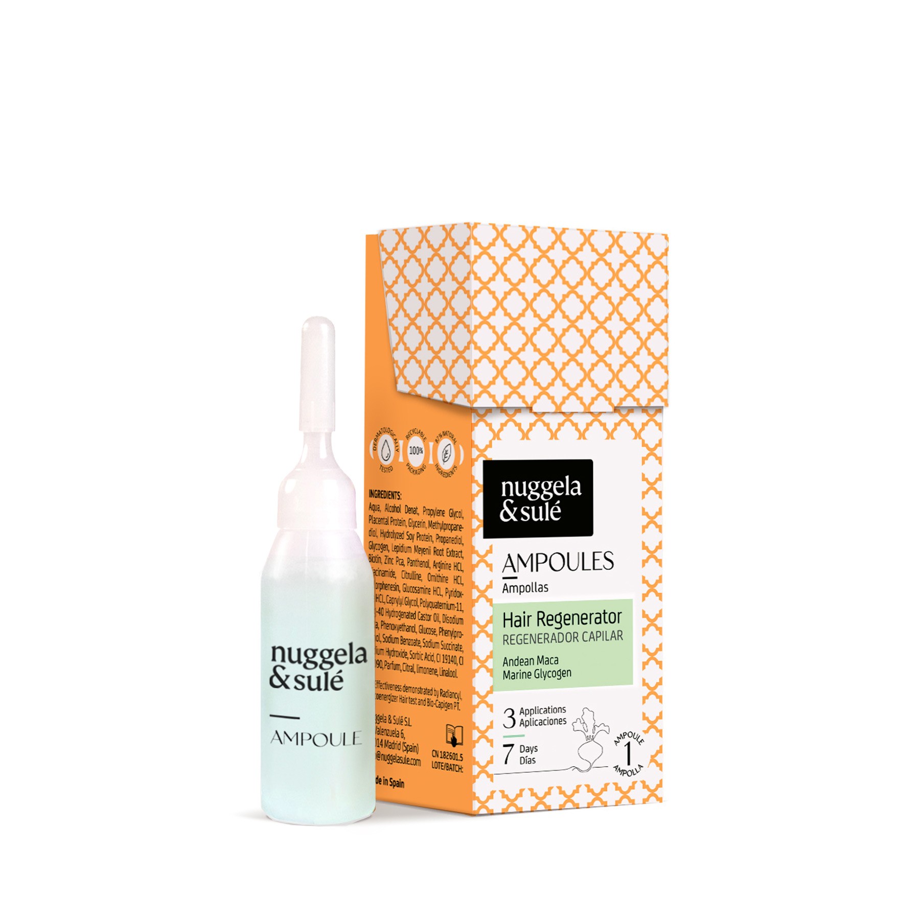 NUGGELA & SULE Hair Regenerator Ampoule 10ml  نوكيلا امبول فعال لزيادة كثافة وسمك الشعر