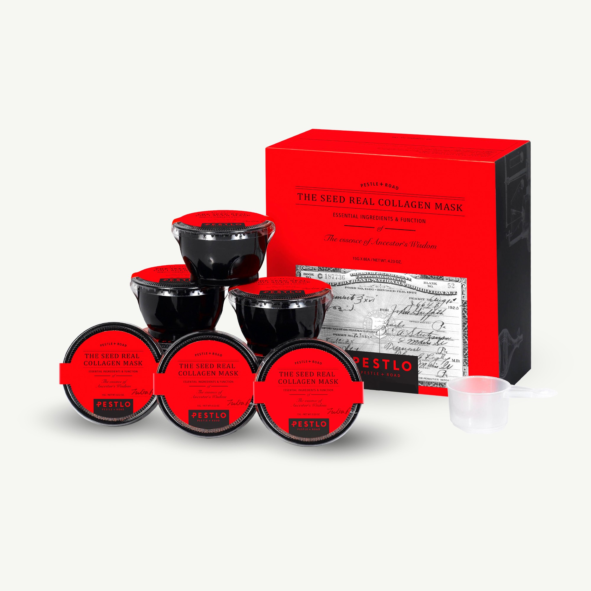 PESTLO  The Seed Real Collagen Mask 15g x 8ea بيستلو مجموعة قناع أعشاب بحرية طبيعي، يرطب ويشد مسام البشرة.