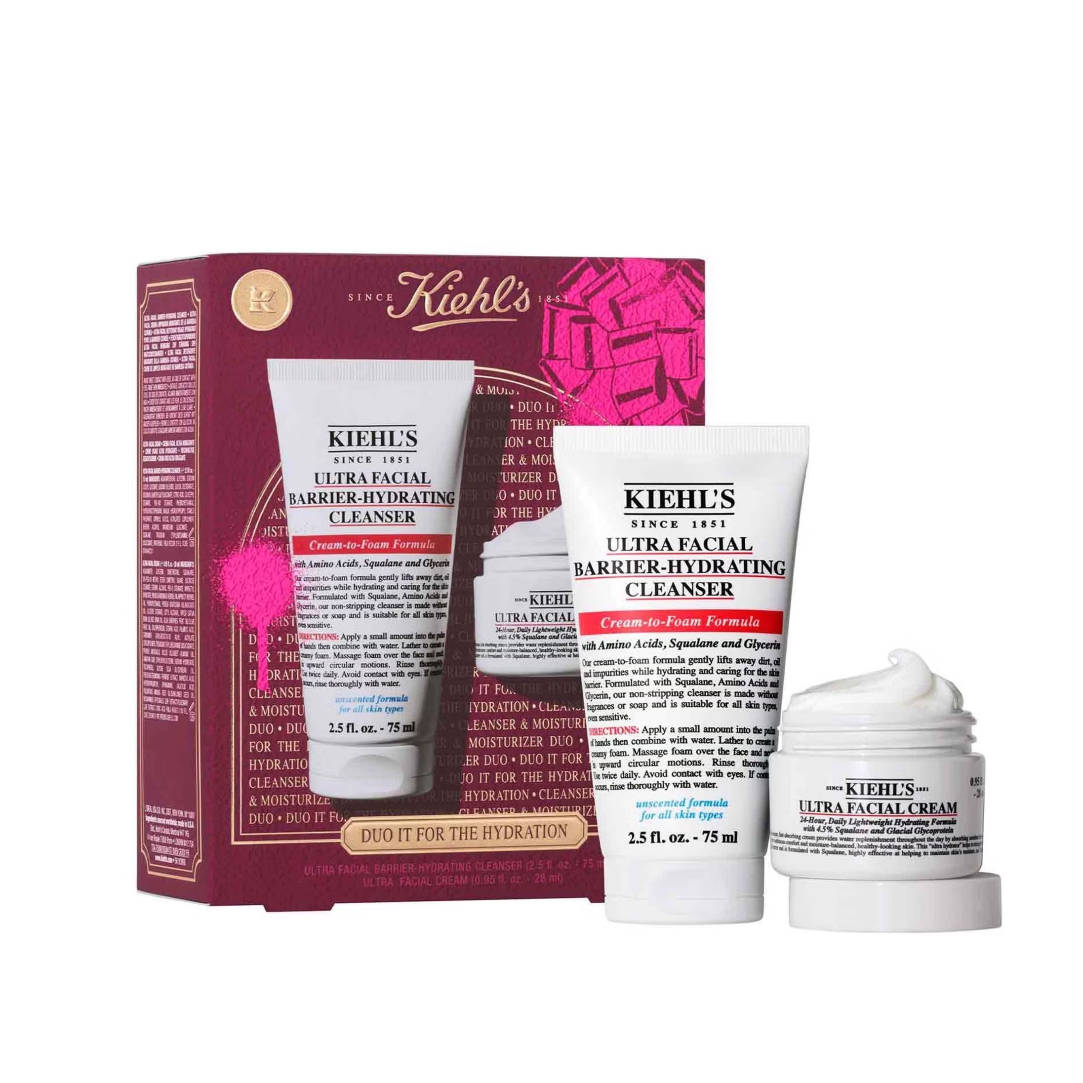 KIEHL'S Duo It for the Hydration Set (Facial Cream 28ml + Cleanser 75ml)  كيلز مجموعة عناية بالبشرة