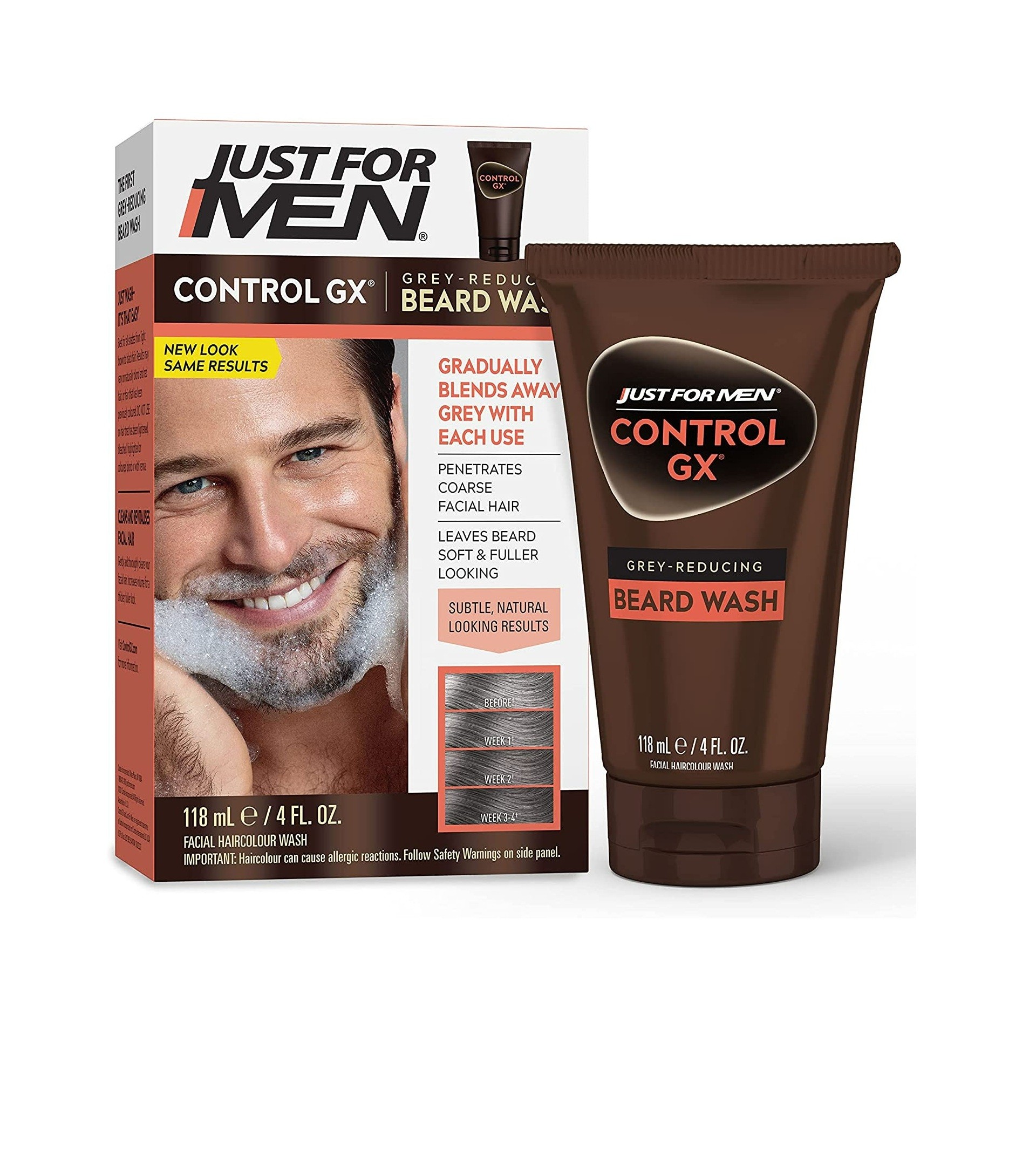JUST FOR MEN CONTROL GX GRAY REDUCING BEARD WASH - 118ML جست فور مين غسول للوجه و اللحية
