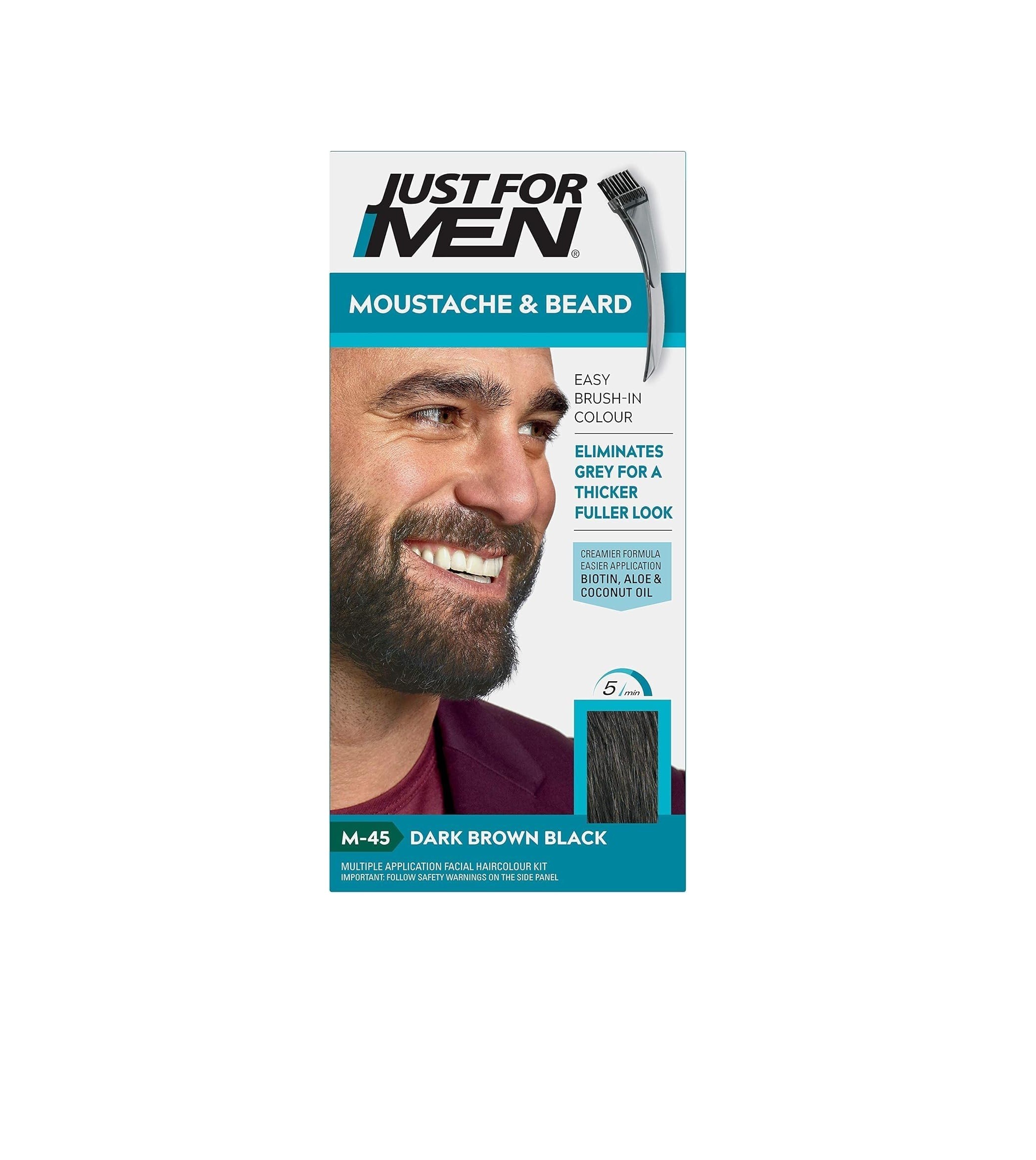 JUST FOR MEN Moustache & Beard Dye - M 45 Dark Brown جست فور مين صبغ للحية و الشارب