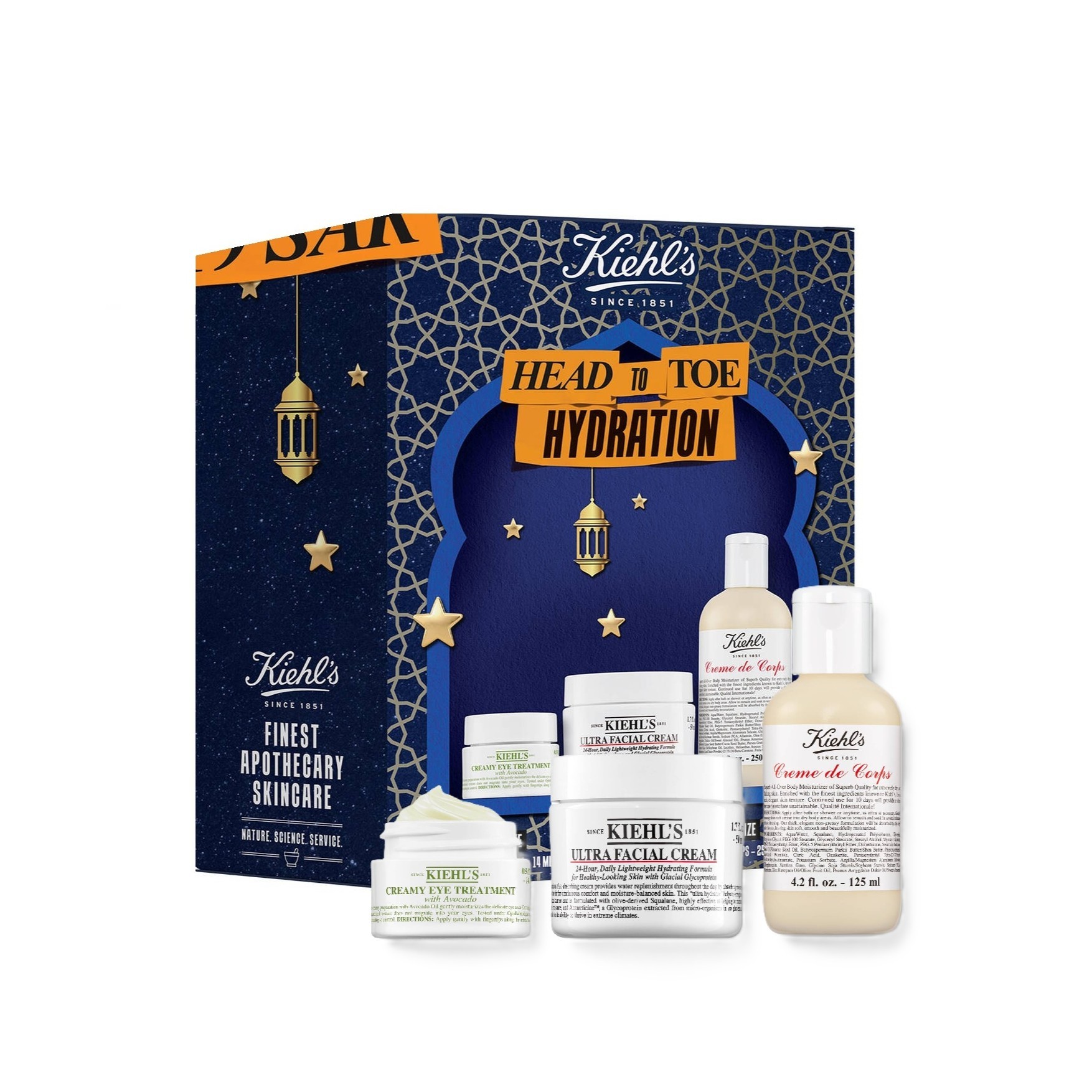 KIEHL'S Head to Toe Hydration Set (Facial Cream 50ml + Body Cream 250ml + Eye Cream 14ml)  كيلز مجموعة عناية بالجسم والعينين
