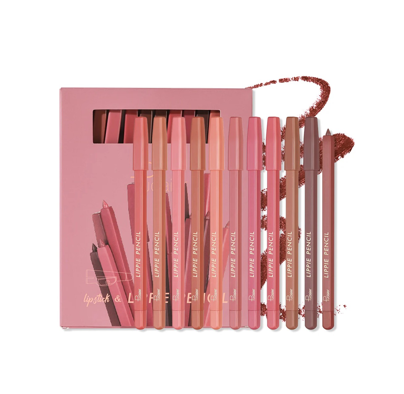 PUDAIER Lippie Pencil - 2gx12 بوداير مجموعة محدد الشفاه الكريمي