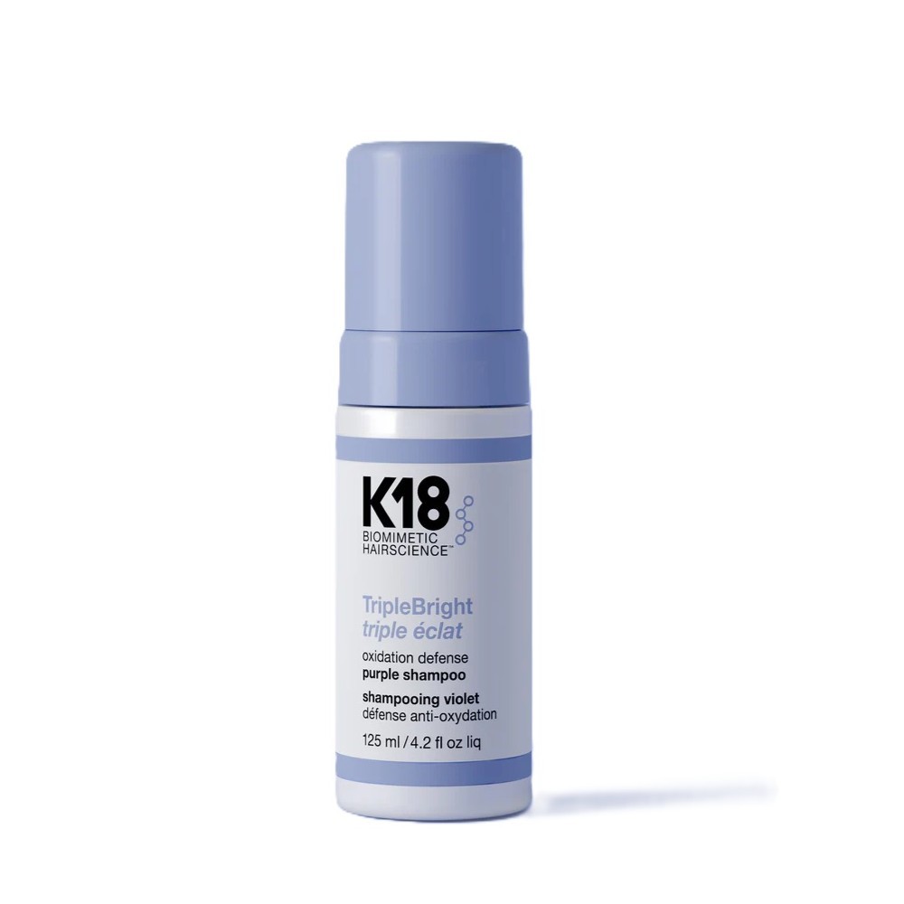 K18 Triple Bright oxidation defense purple shampoo 125ml  شامبو رغوي بنفسجي لحماية الشعر من اللون النحاسي
