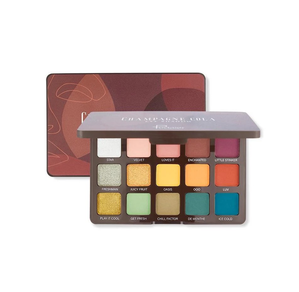 PUDAIER EYESHADOW PALETTE, 15 colors - CHAMPAGNE COLA بوداير لوحة ظلال العيون، 15 لونًا