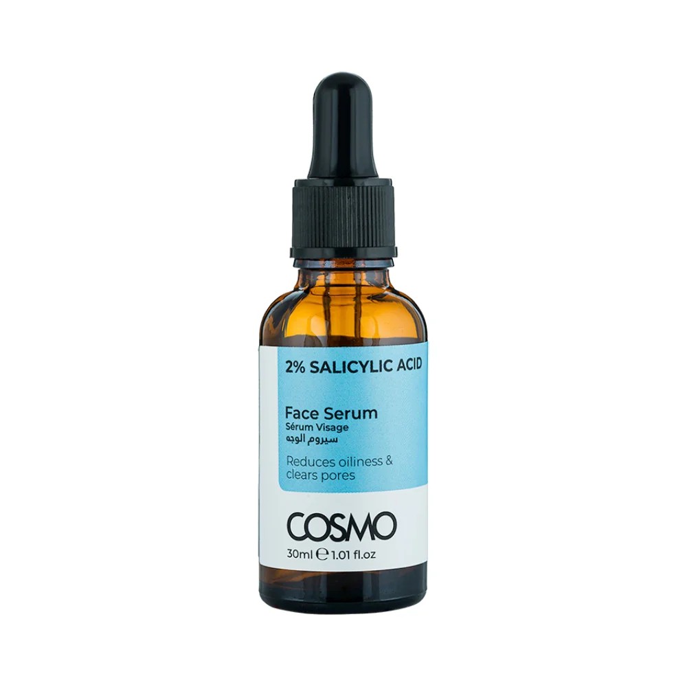 COSMO 2% Salicylic Acid Face Serum 30ml  كوزمو سيروم حمض الساليسيليك يقشر البشرة ينظف المسام وينقيها