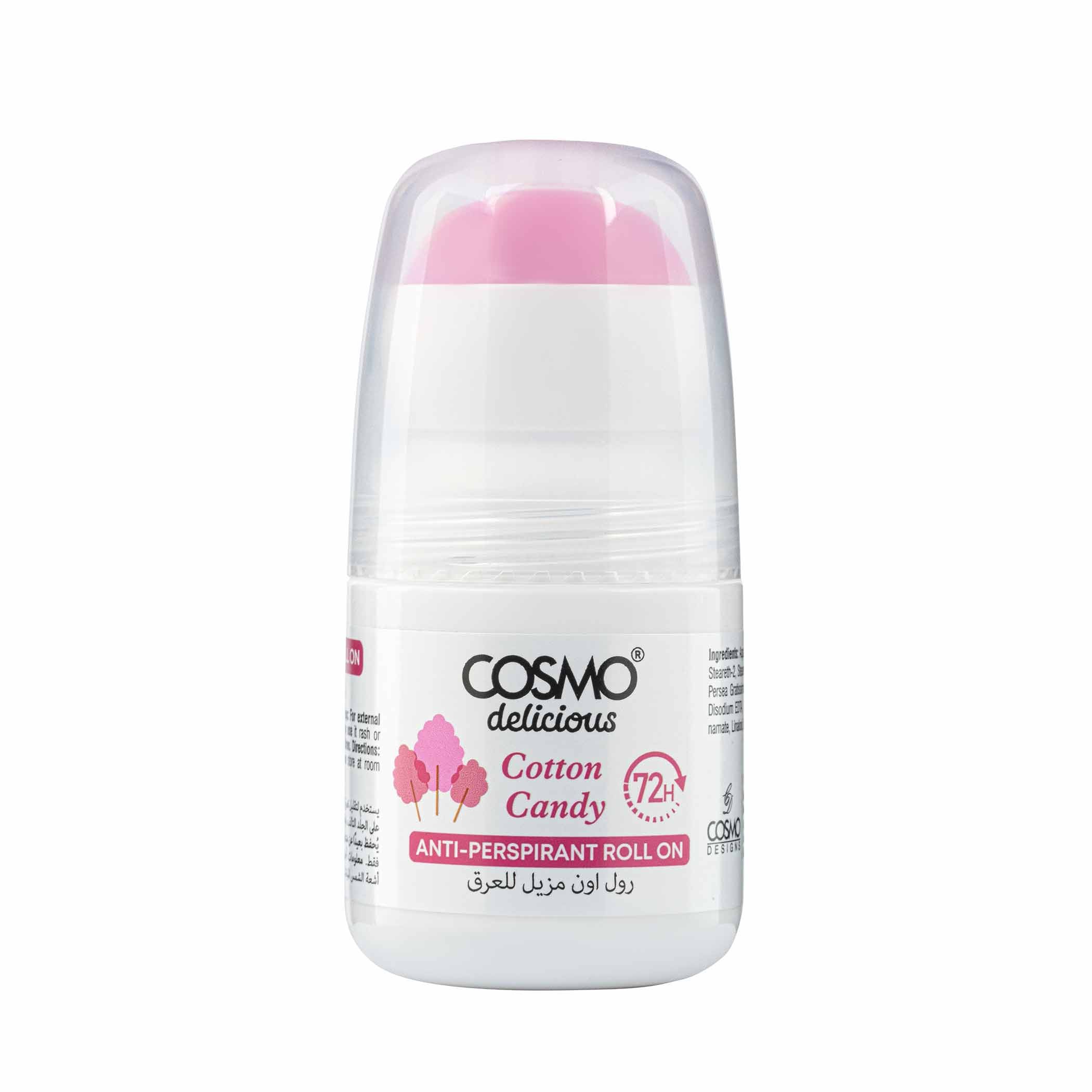 COSMO Anti-Perspirant Roll On 72h 50ml - Cotton Candy  كوسمو مزيل تعرق رول اون برائحة حلوى القطن