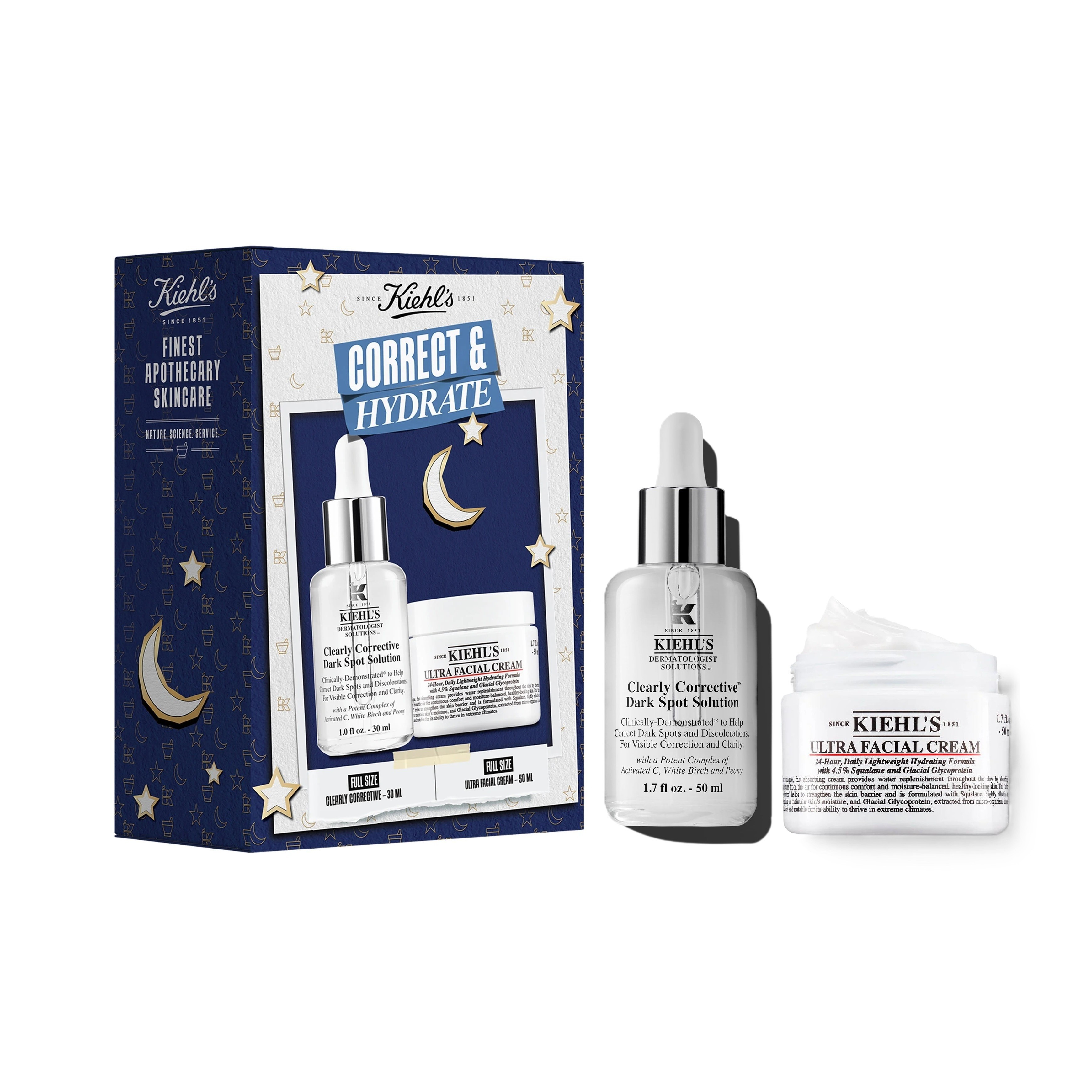 KIEHL'S Correct & Hydrate Face Care Set (Facial Cream 50ml + Serum 30ml)  كيلز مجموعة عناية بالبشرة