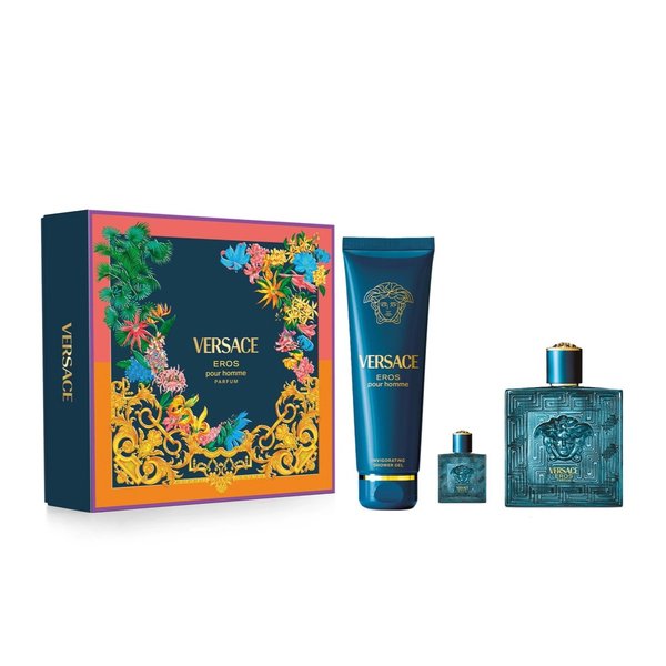 VERSACE EROS POUR HOMME PARFUM GIFT SET FOR MEN (3PCS)  ڤيرزاتشي بكج هدايا للرجال