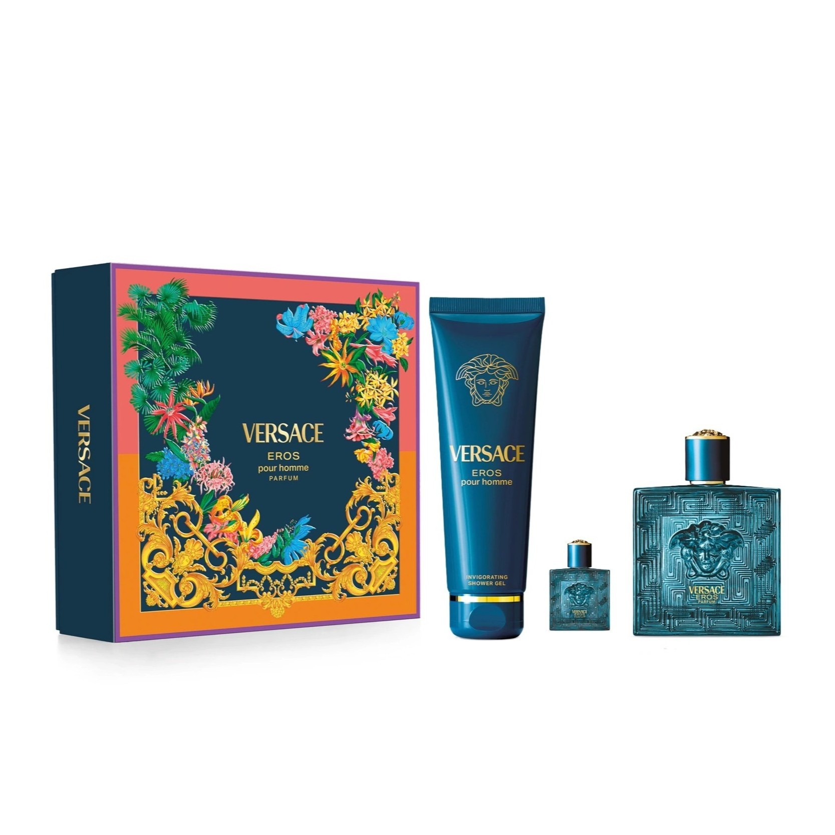VERSACE EROS POUR HOMME PARFUM GIFT SET FOR MEN (3PCS) ڤيرزاتشي بكج هدايا للرجال