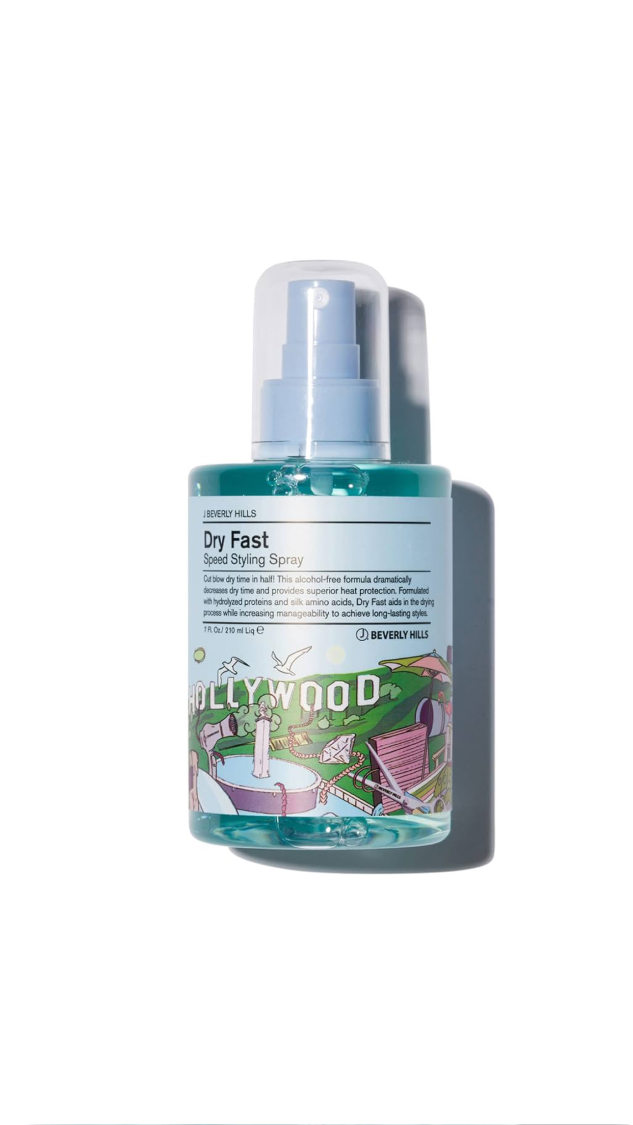 J BEVERLY HILLS DRY FAST SPEED STYLING SPRAY 210ml جي بيفرلي هيلز  رذاذ للعناية بالشعر وحمايته من الحرارة