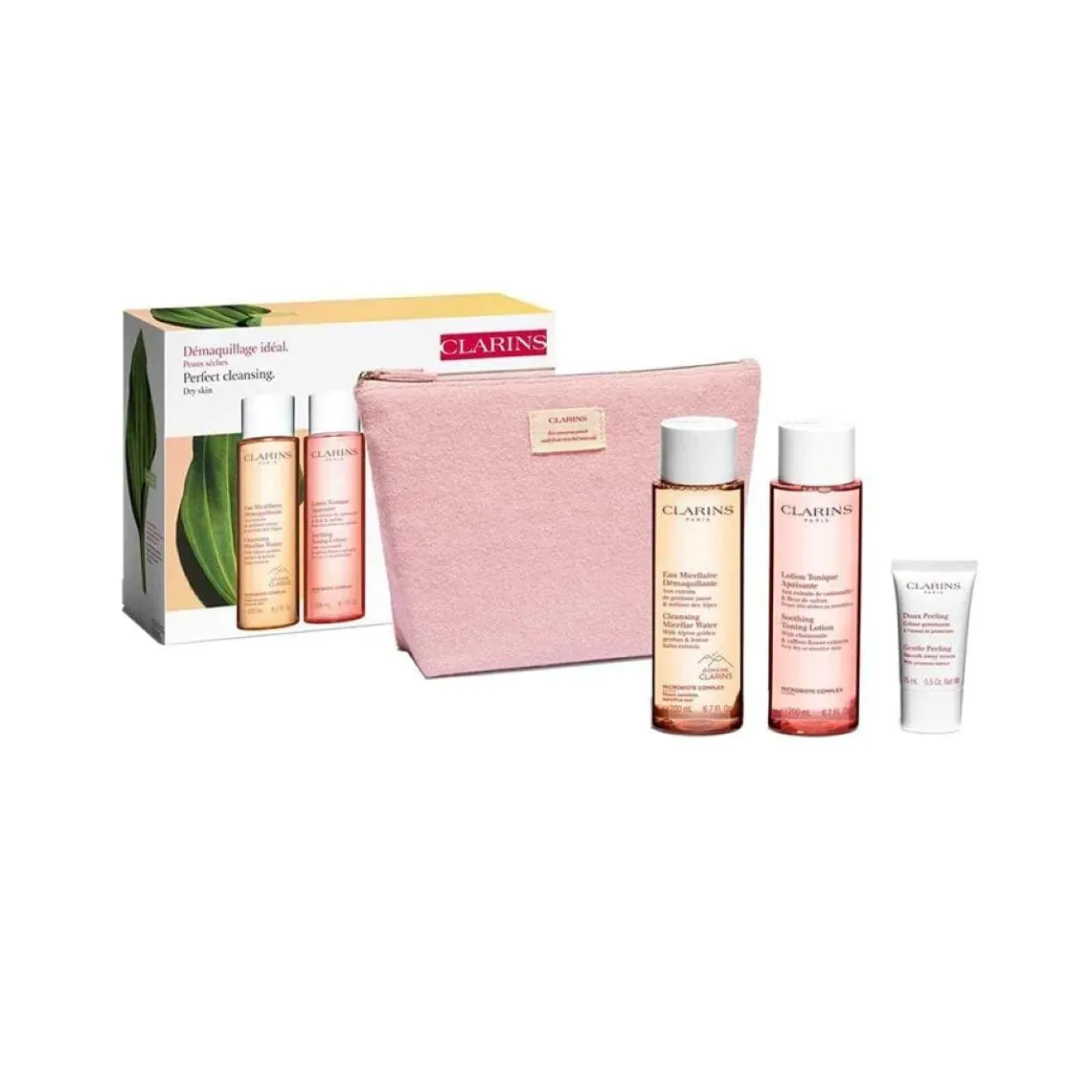 CLARINS Perfect Cleansing Kit Set (Dry Skin) 4-PIECES كلارنس مجموعة العناية بالبشرة 
