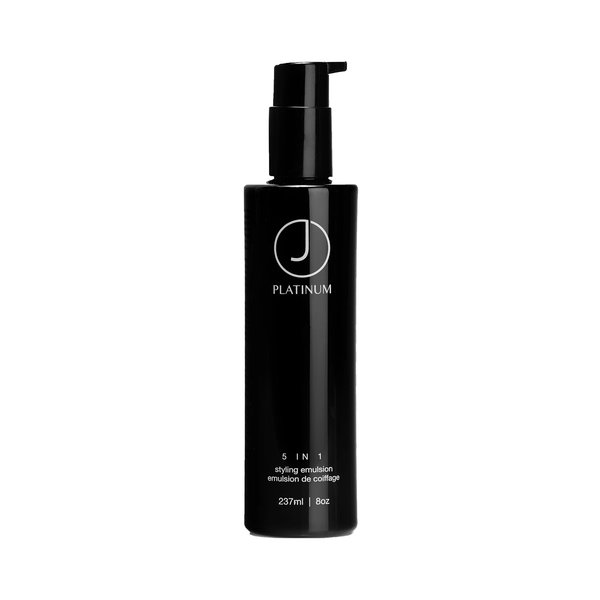 J BEVERLY HILLS Platinum 5 IN 1 Styling Emulsion 237ml  جي بيفرلي هيلز ليف ان كريم تصفيف يمنح الشعر ترطيب وتقوية وحماية من الحرارة