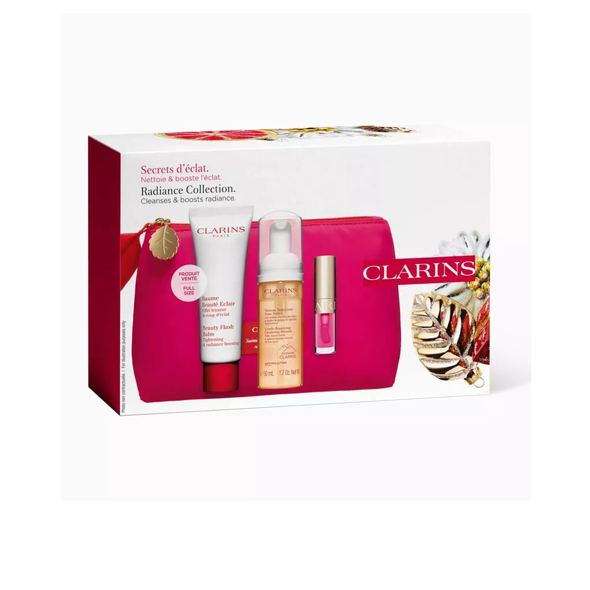 CLARINS Secret D Eclat radiance Collection  Cleanses & Boost Radiance Set كلارنس مجموعة هدايا لإشراق البشرة