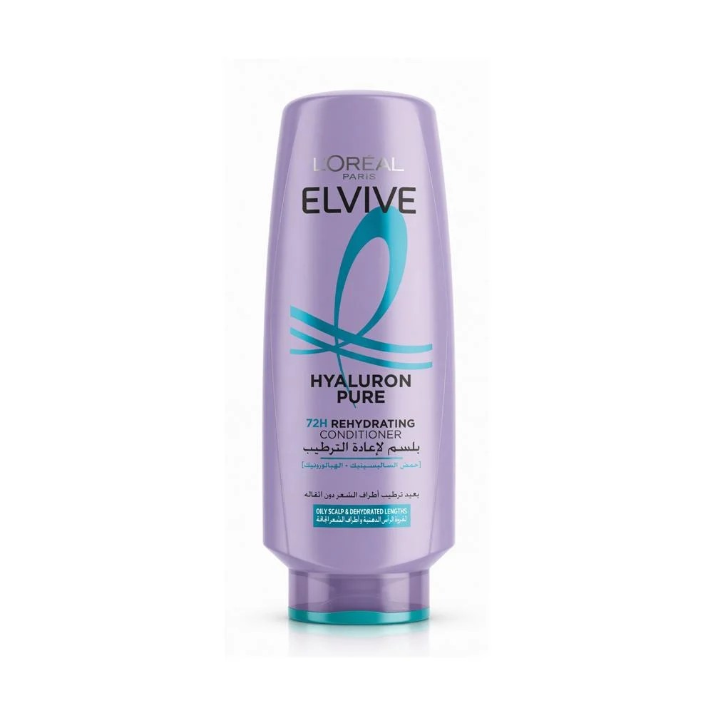LOREAL Hyaluronic Pure Acid 72H Moisturizing Conditioner - 370m لوريال بلسم للشعر مرطب بحمض الهيالورونيك النقي