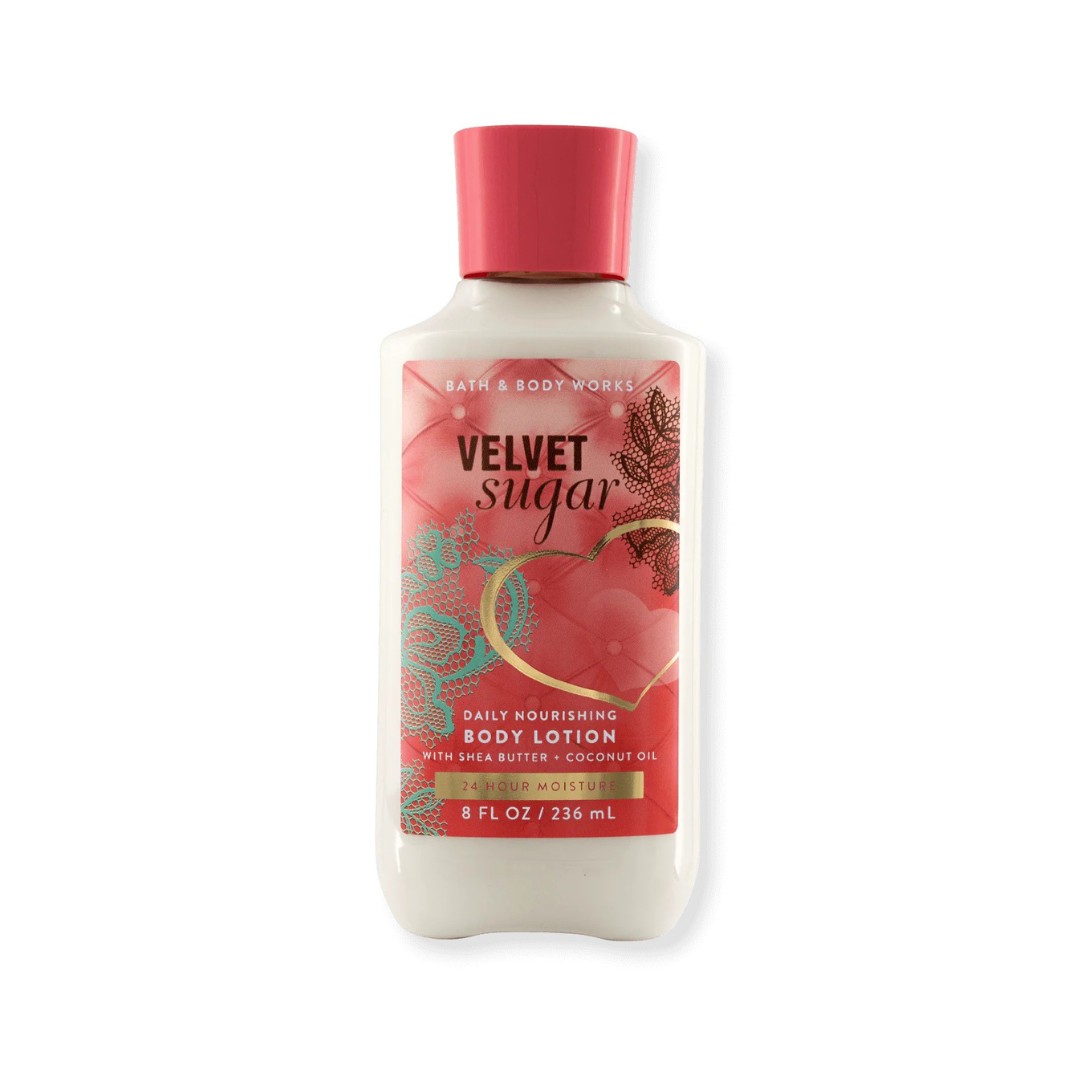 BATH & BODY WORKS Body Lotion 236ml - Velvet Sugar  باث اند بدي ووركس لوشن جسم مرطب غني برائحة السكر المخملي 