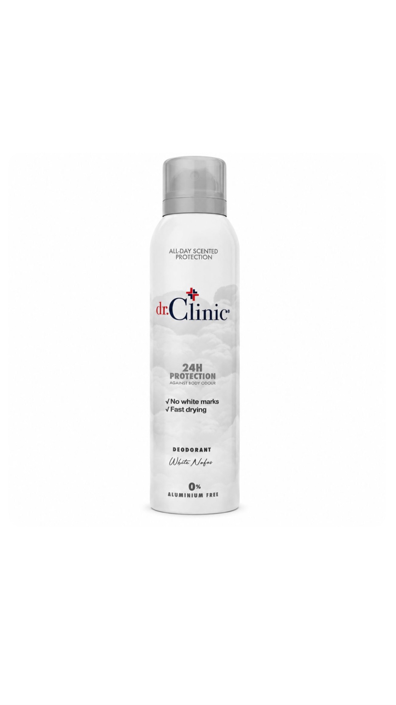 DR.CLINIC 24H Protection Deodorant Spray WHITE NATAS دكتور كلينك رذاذ مزيل تعرق