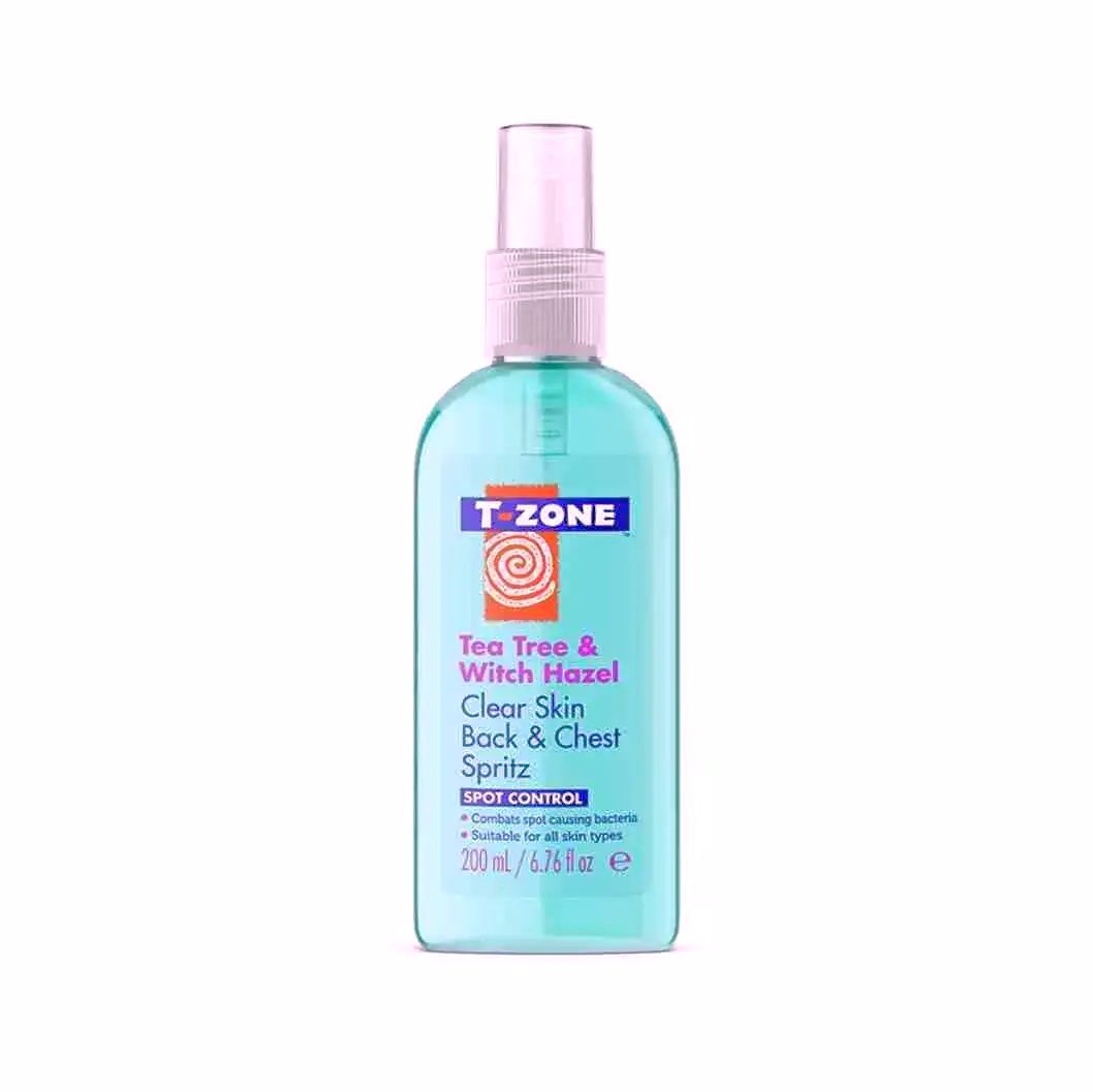 T-ZONE Tea Tree & HAZEL Oil Treated Spray 200ml تي زون بخاخ بزيت شجرة الشاي والبندق منقي للبشرة المعرضة لحب الشباب