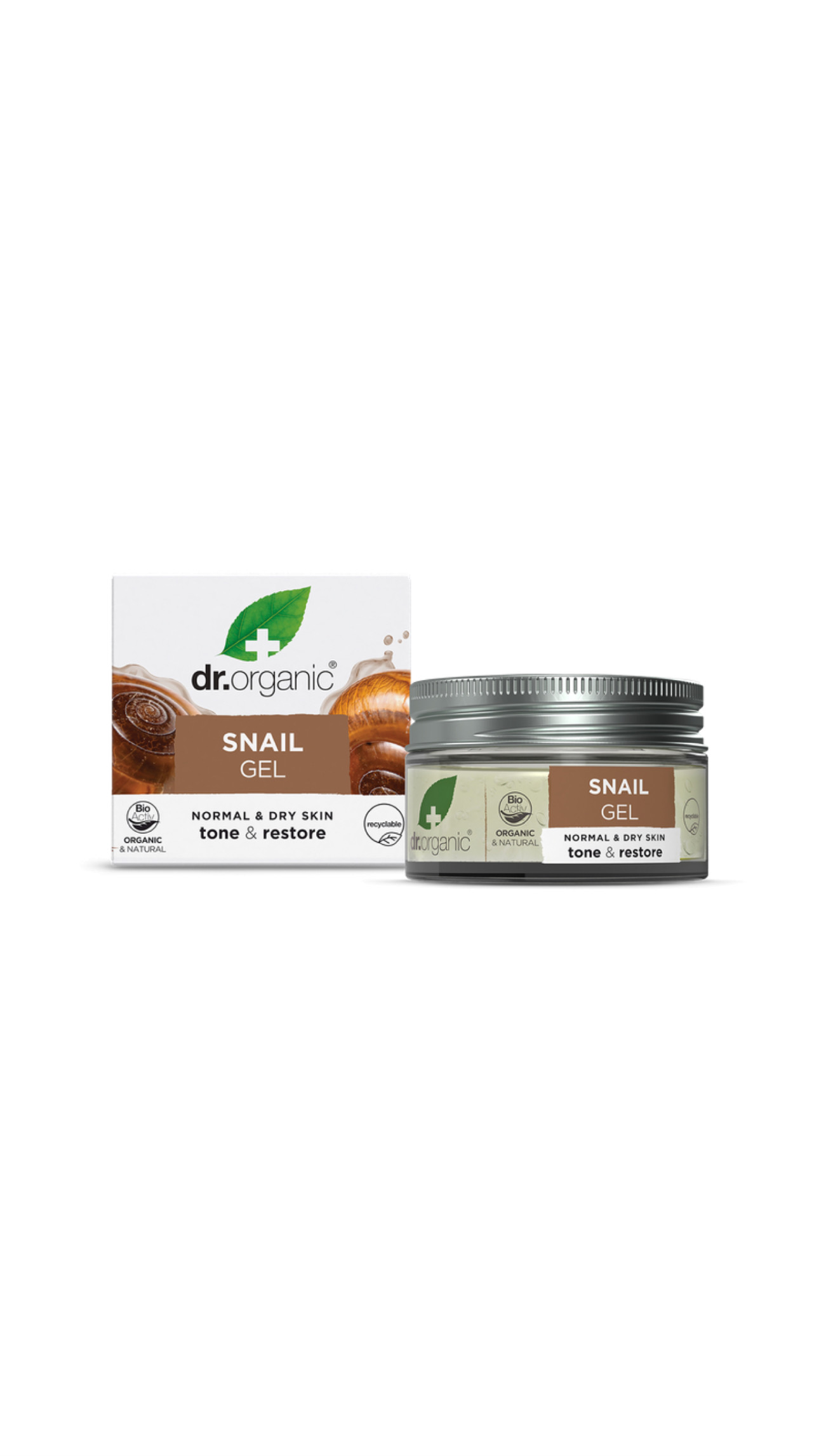 DR. ORGANIC SNAIL GEL TONE & RESTORE 50ml دكتور أورگانك جل مرطب للبشرة