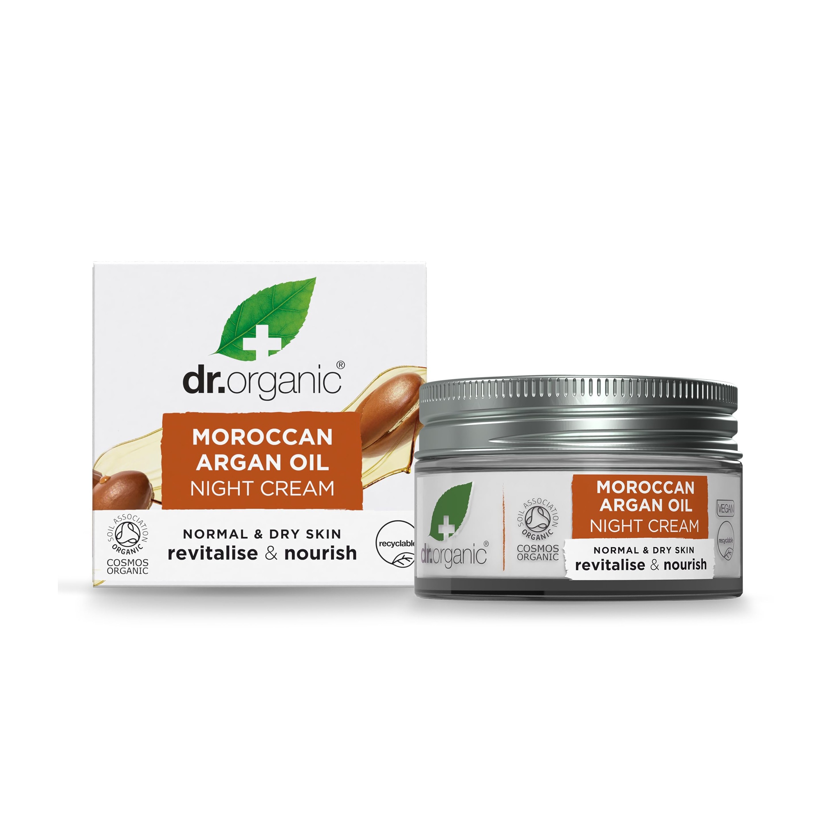 DR.ORGANIC Moroccan Argan Oil Night Cream 50ml  دكتور اوركانك كريم ليلي غني بزيت الأرغان مرطب ومغذي للبشرة