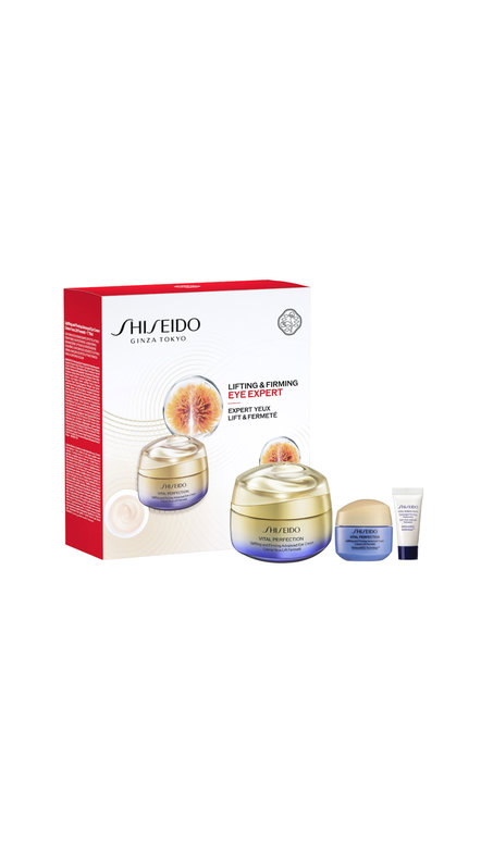 (SHISEIDO VITAL PERFECTION LIFTING & FIRMING EYE EXPERT SET (15ml,15ml,5ml شسيدو مجموعة متكاملة للعناية بالبشرة وبمنطقة حول العين