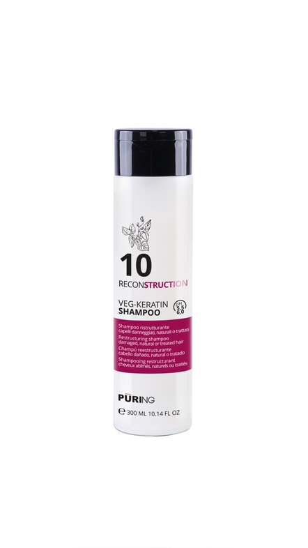 PURING RECONSTRUCTION VEG-KERATIN SHAMPOO 300ml بيورنگ شامبو معالج للشعر المتضرر المصبوغ