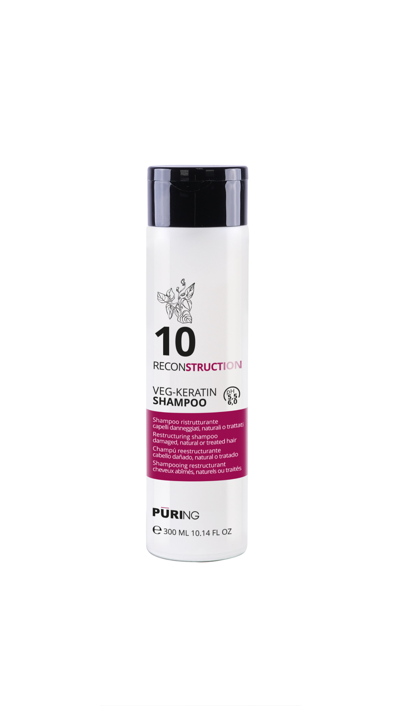 PURING RECONSTRUCTION VEG-KERATIN SHAMPOO 300ml بيورنگ شامبو معالج للشعر المتضرر المصبوغ