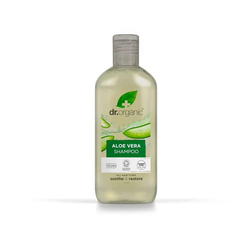DR.ORGANIC Aloe Vera Shampoo دكتور اوركانك شامبو لطيف بخلاصة الصبار ينظف فروة الرأس ويهدئها