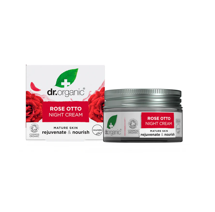 DR.ORGANIC Rose Otto Night Cream دكتور اوركانك كريم ليلي غني بزيت الورد 
