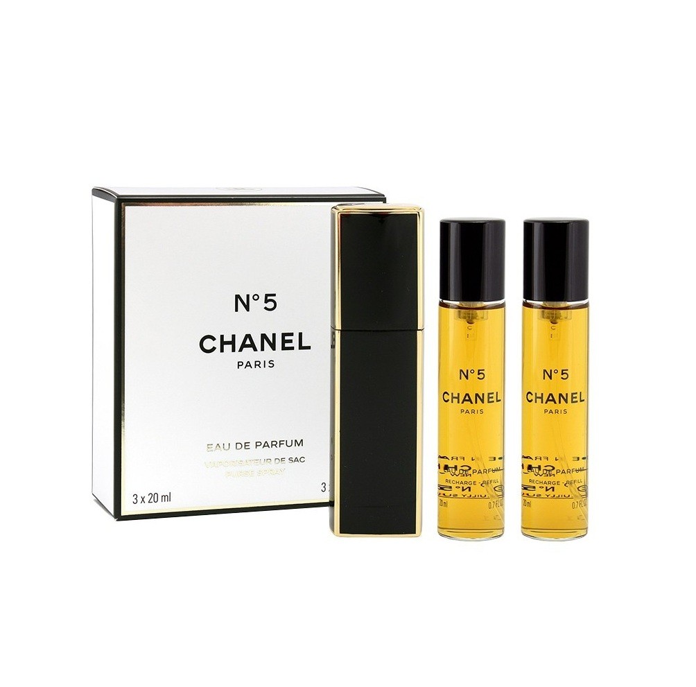CHANEL No.5 Eau de Parfum 3x20ml (Refill) For Women شانيل عطر مع عبوتين اعادة تعبئة للنساء