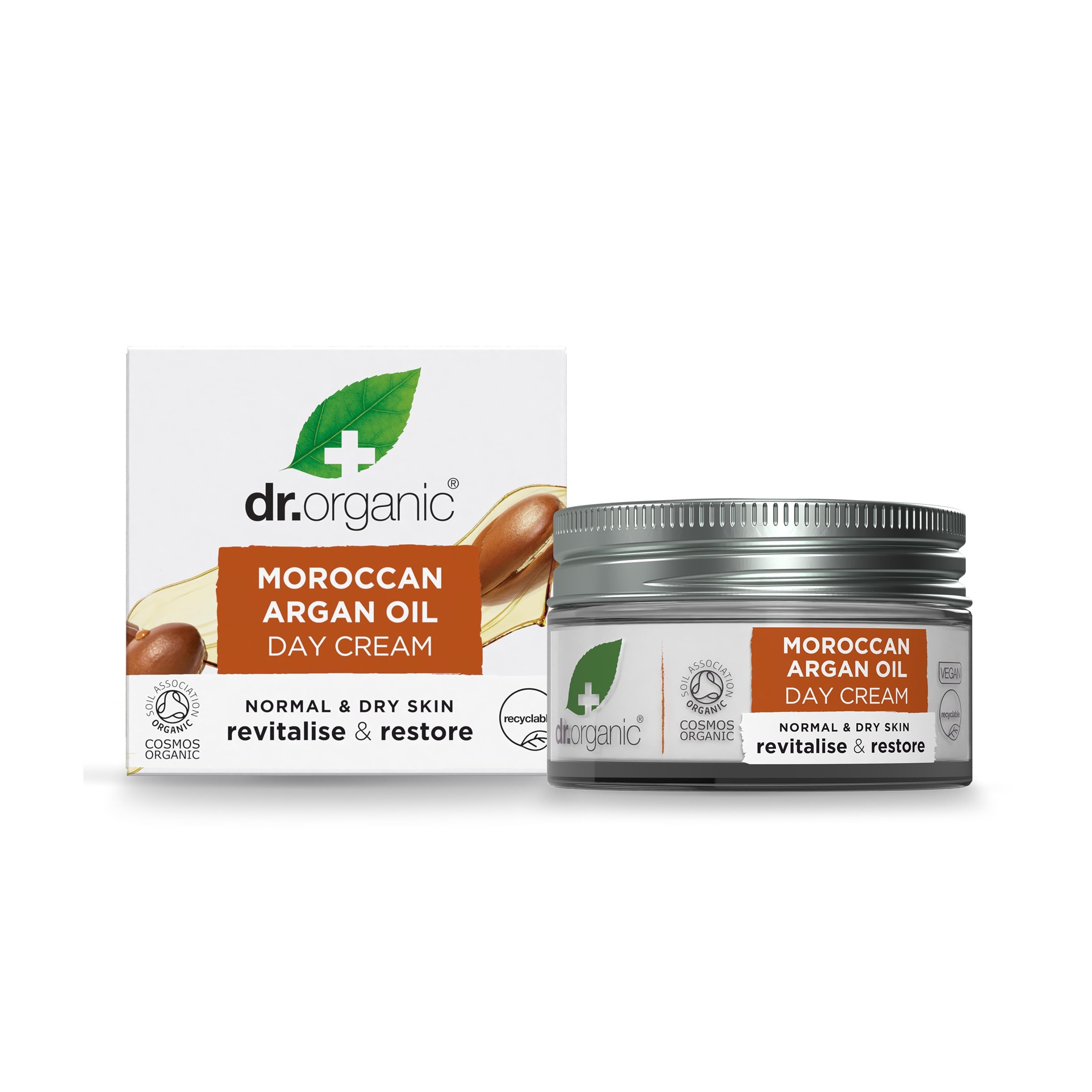 DR.ORGANIC Moroccan Argan Oil Day Cream 50ml  دكتور اوركانك كريم نهاري غني بزيت الأرغان مرطب ومغذي للبشرة
