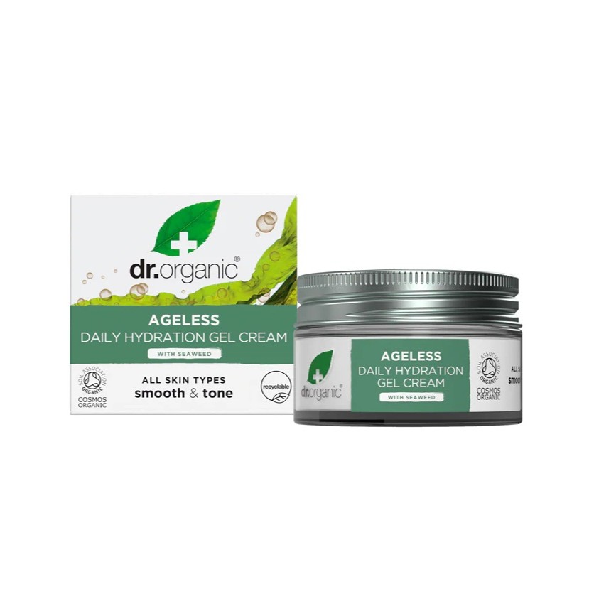 DR.ORGANIC Seaweed Ageless Daily Hydration Gel Cream 50ml  دكتور اوركانك كريم جل مرطب يومي مضاد للشيخوخة غني بخلاصة الأعشاب البحرية