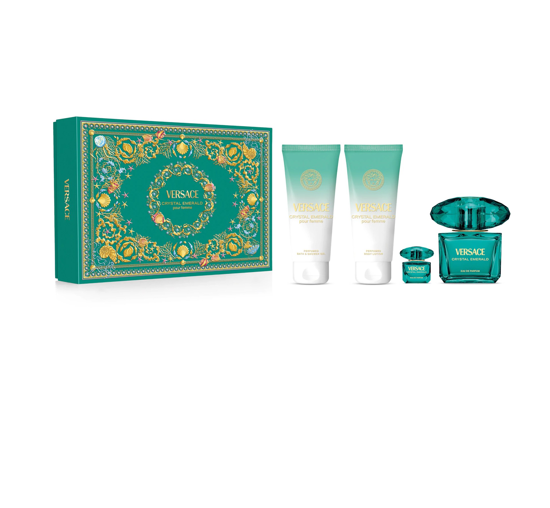 VERSACE Crystal Emerald Eau De Parfum gift set for women فيرساتشي بكج هدايا للنساء 