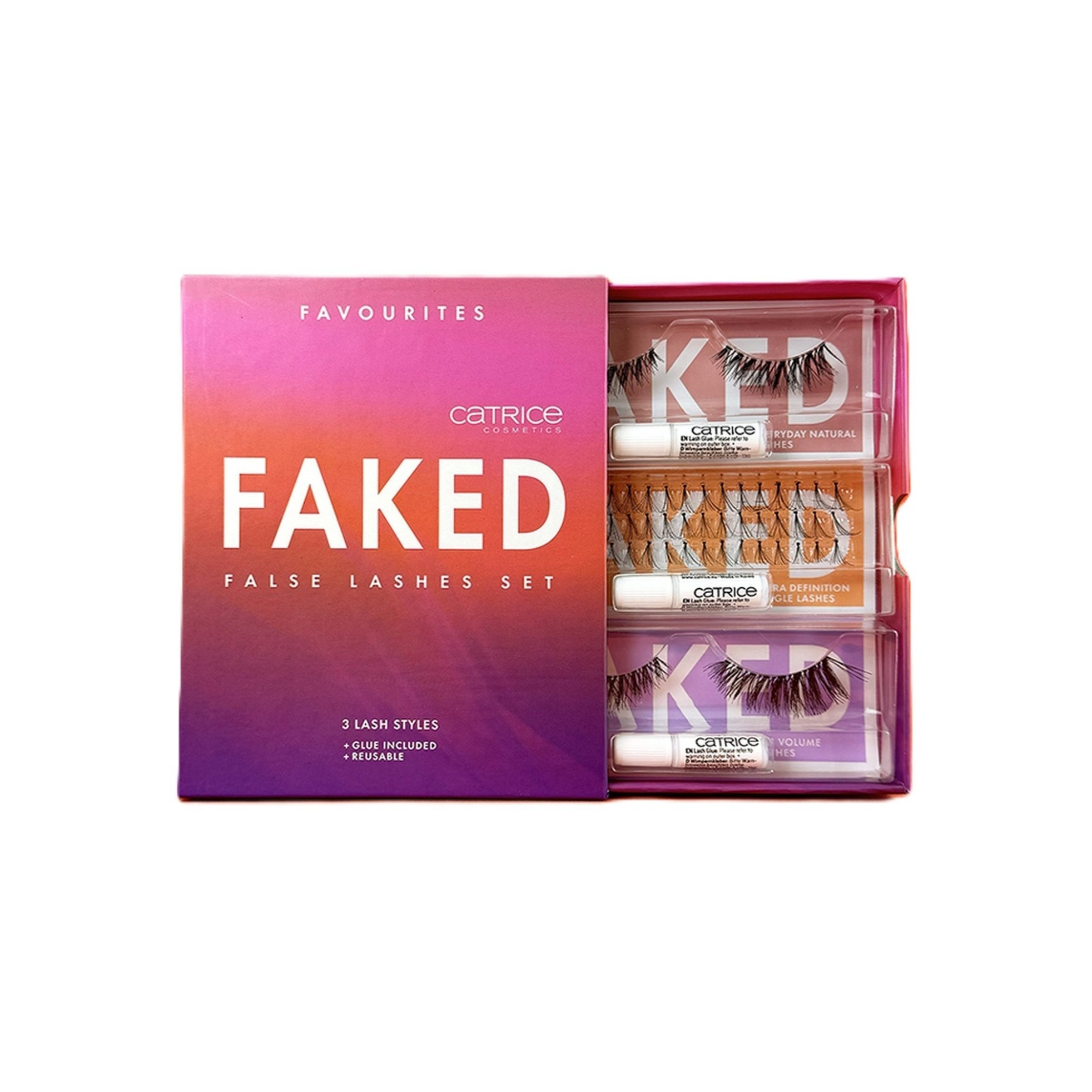 CATRICE Faked False Lashes Set 3 Lash Styles كاترس مجموعة رموش أصطناعية متنوعة تناسب جميع الإطلالات