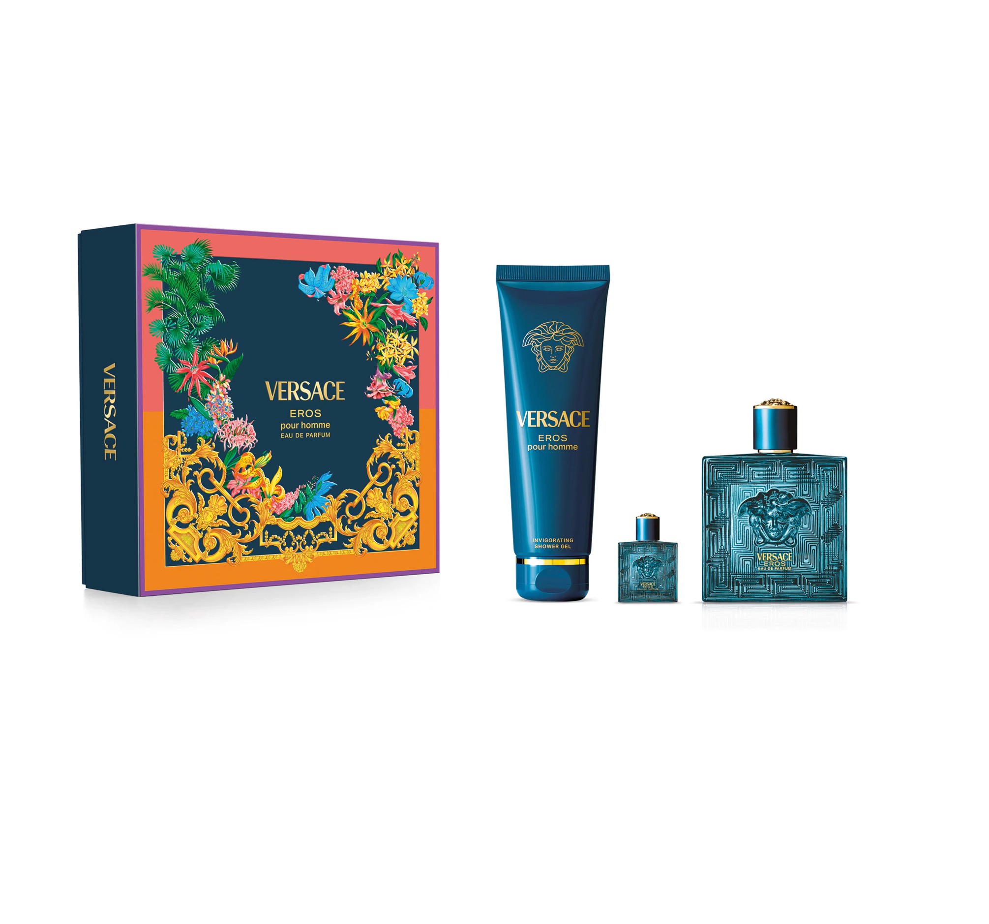 VERSACE Eros Eau De Parfum gift set for men فيرساتشي بكج هدايا للرجال 