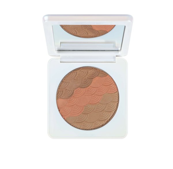 MAKE UP FACTORY Laguna Sun Blushing Bronzer ميك اب فاكتوري برونزر وأحمر خدود بتركيبة حريرية تمنح بشرتك تألقاً طبيعياً دافئاً.