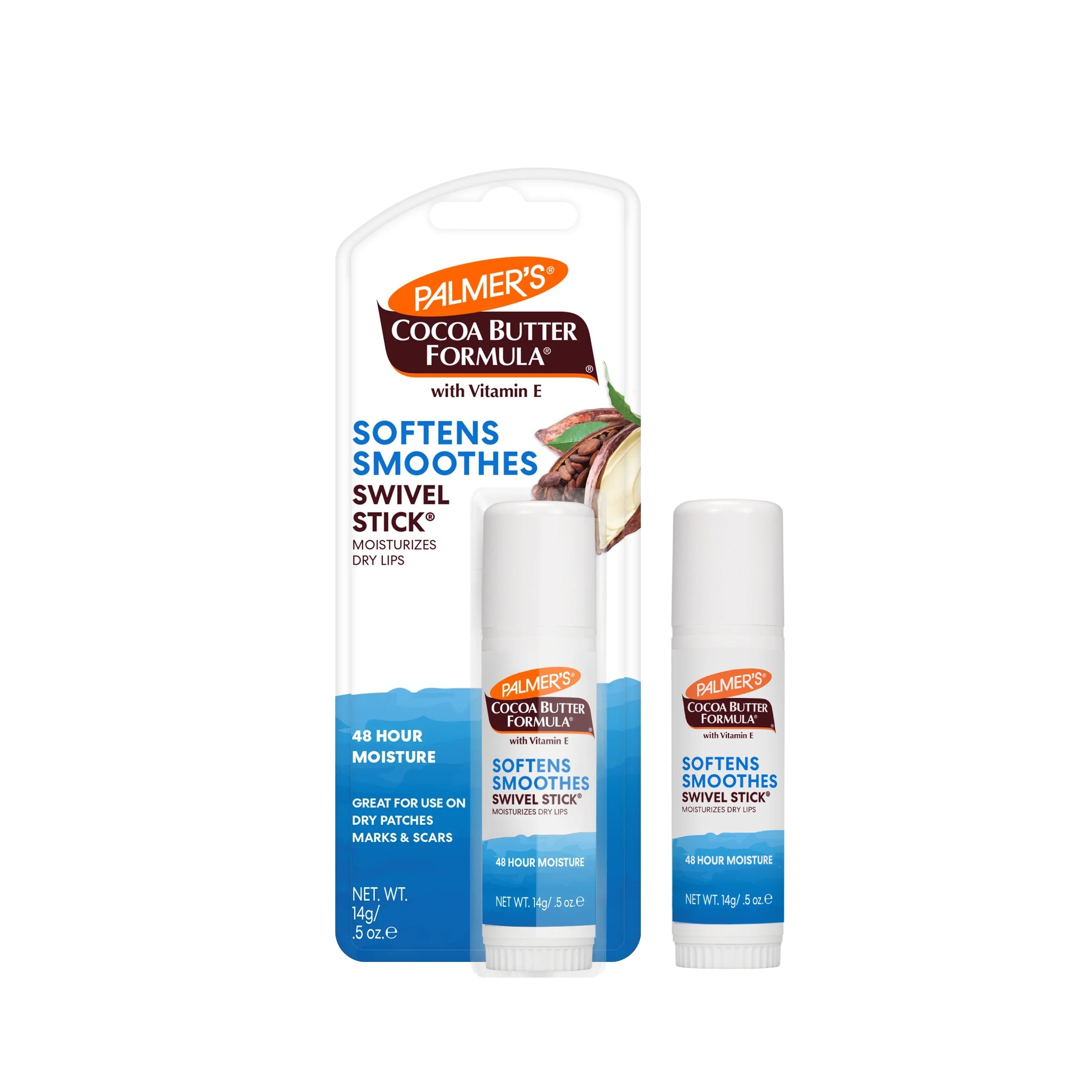 PALMER'S Softens & Smooths Swivel Stick For Dry Lips 14g بالمرز ستك مرطب للشفاه وتعزيز نعومتها غني بزبدة الكاكاو
