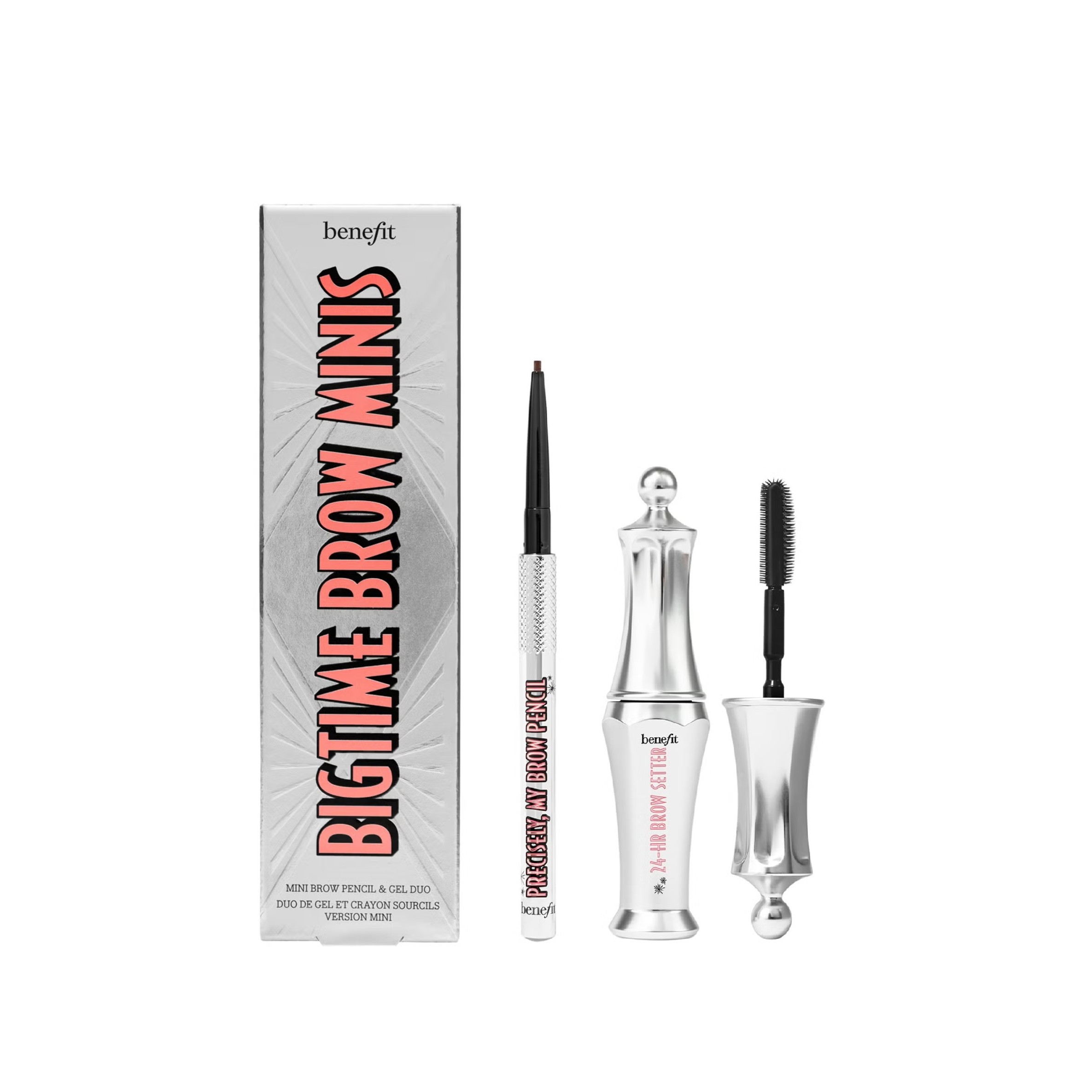 BENEFIT Bigtime Brow Minis Precisely, My Brow Pencil and Gel Setter Duo - 4 Warm Deep Brown بينفت مجموعة مكياج للرموش والحواجب