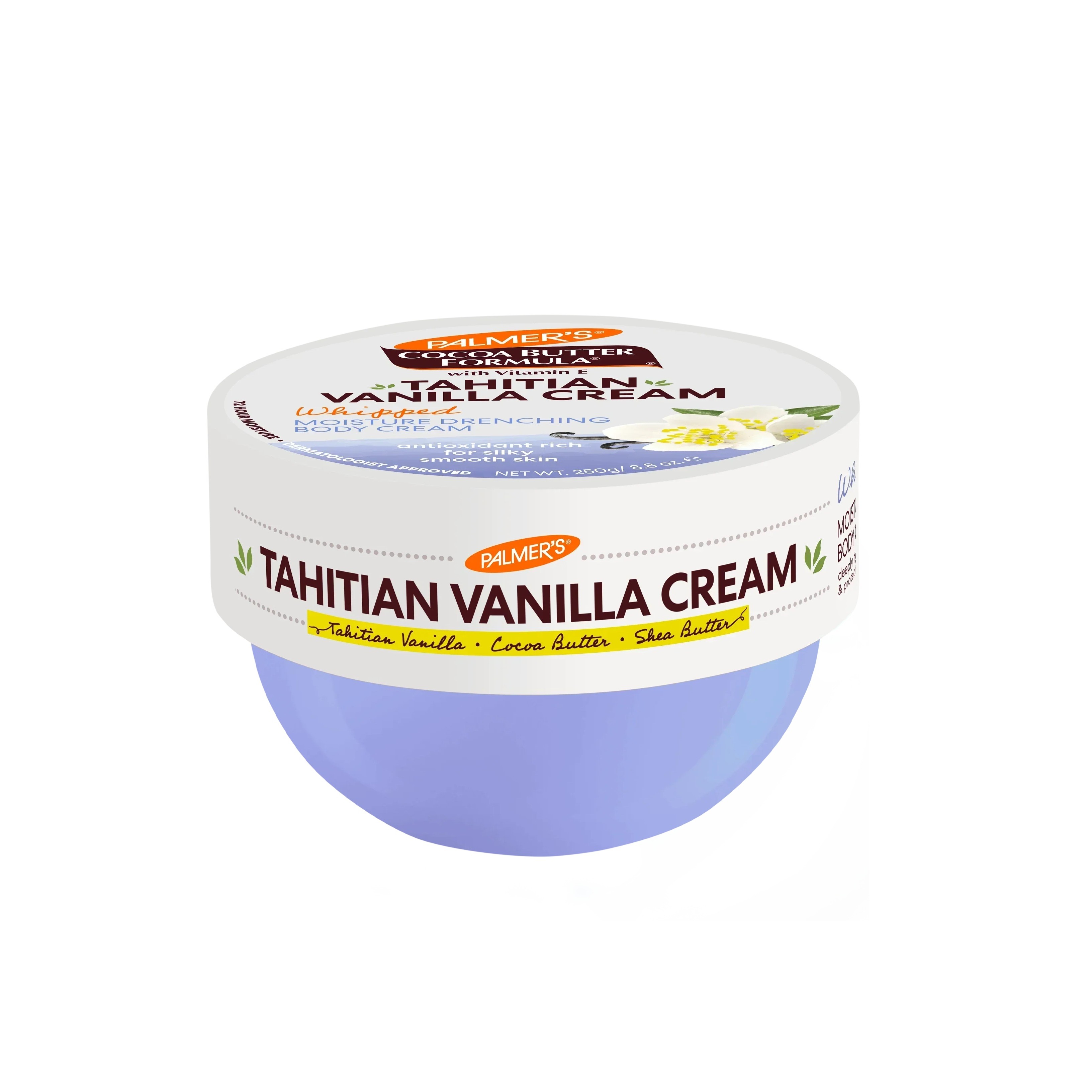 PALMER'S Cocoa Butter Formula Tahitian Vanilla Moisture Drenching Whipped Body Cream 250g بالمرز كريم الجسم غني بزبدة الكاكاو يرطب ويغذي بعمق برائحة الفانيلا