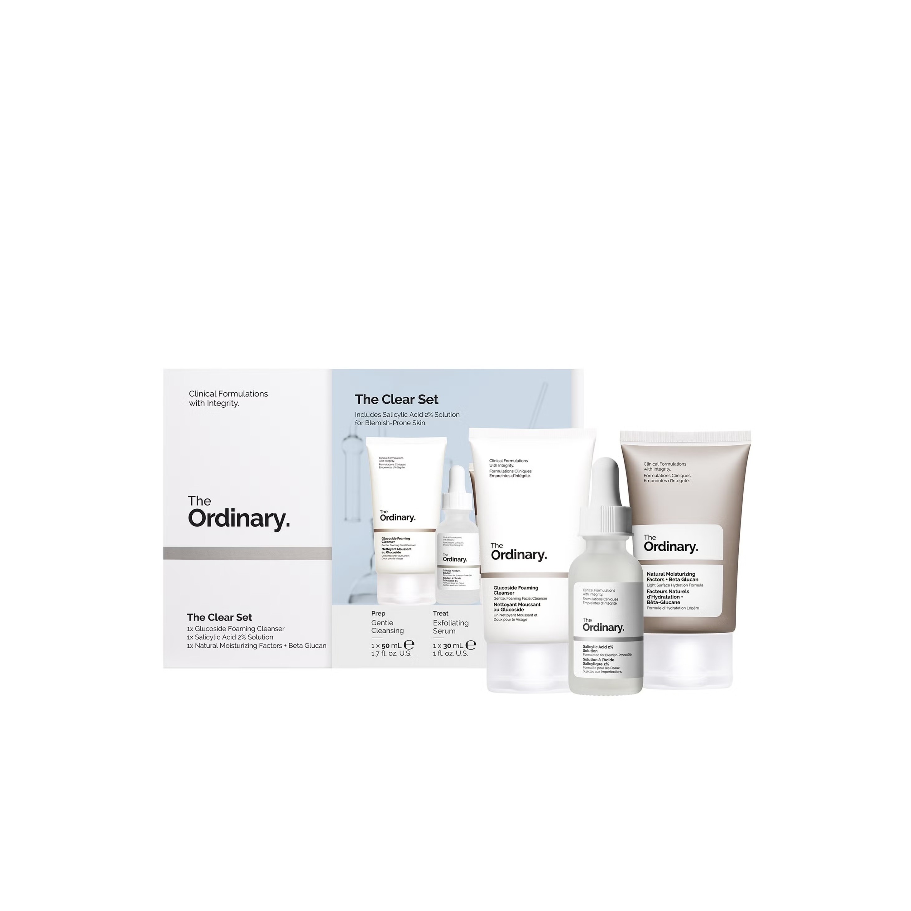 THE ORDINARY The Clear Set for Blemish-Prone Skin with Salicylic Acid (50ml+30ml+30ml) ذا اوردينري مجموعة العناية بالبشرة