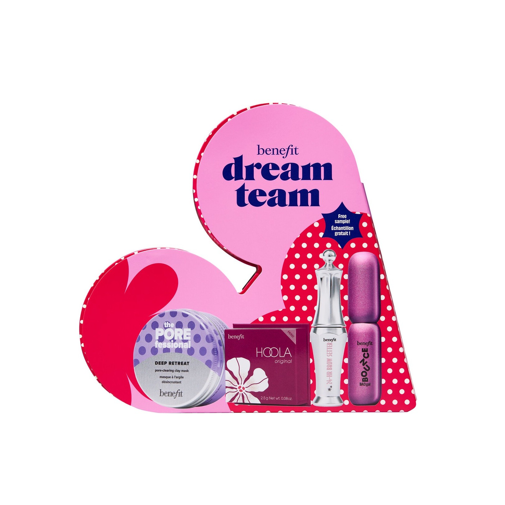 BENEFIT Dream Team SET (volumizing mascara, brow setting gel, bronzer & clay mask) بينفت مجموعة مكياج متكاملة