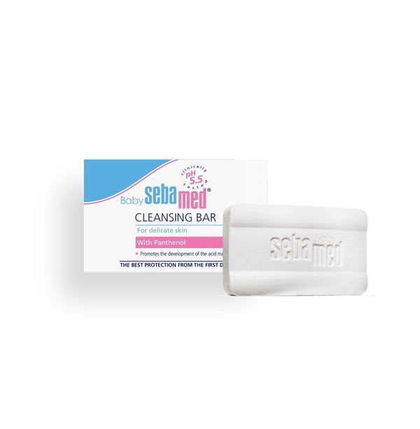SEBAMED BABY CLEANSING BAR With Panthenol for Delicate Skin 100g  سيباميد صابون لتنظيف بشرة الأطفال الحساسة بلطف