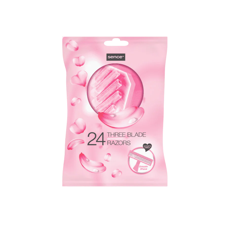 SENCE BEAUTY 24 Three Blade Razors سينس بيوتي مجموعة شفرات حلاقة ناعمة و مريحة