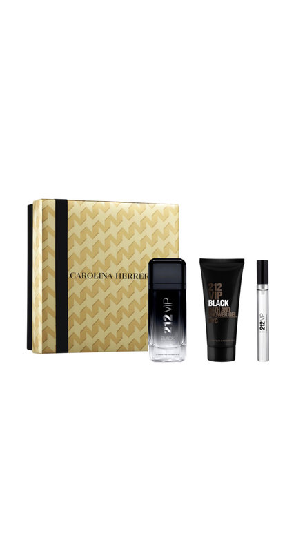 CAROLINA HERRERA 212 VIP BLACK EAU DE PARFUM(100ml , 100ml , 10ml ,) كارولينا هيريرا بگج هدايا فاخر للرجال