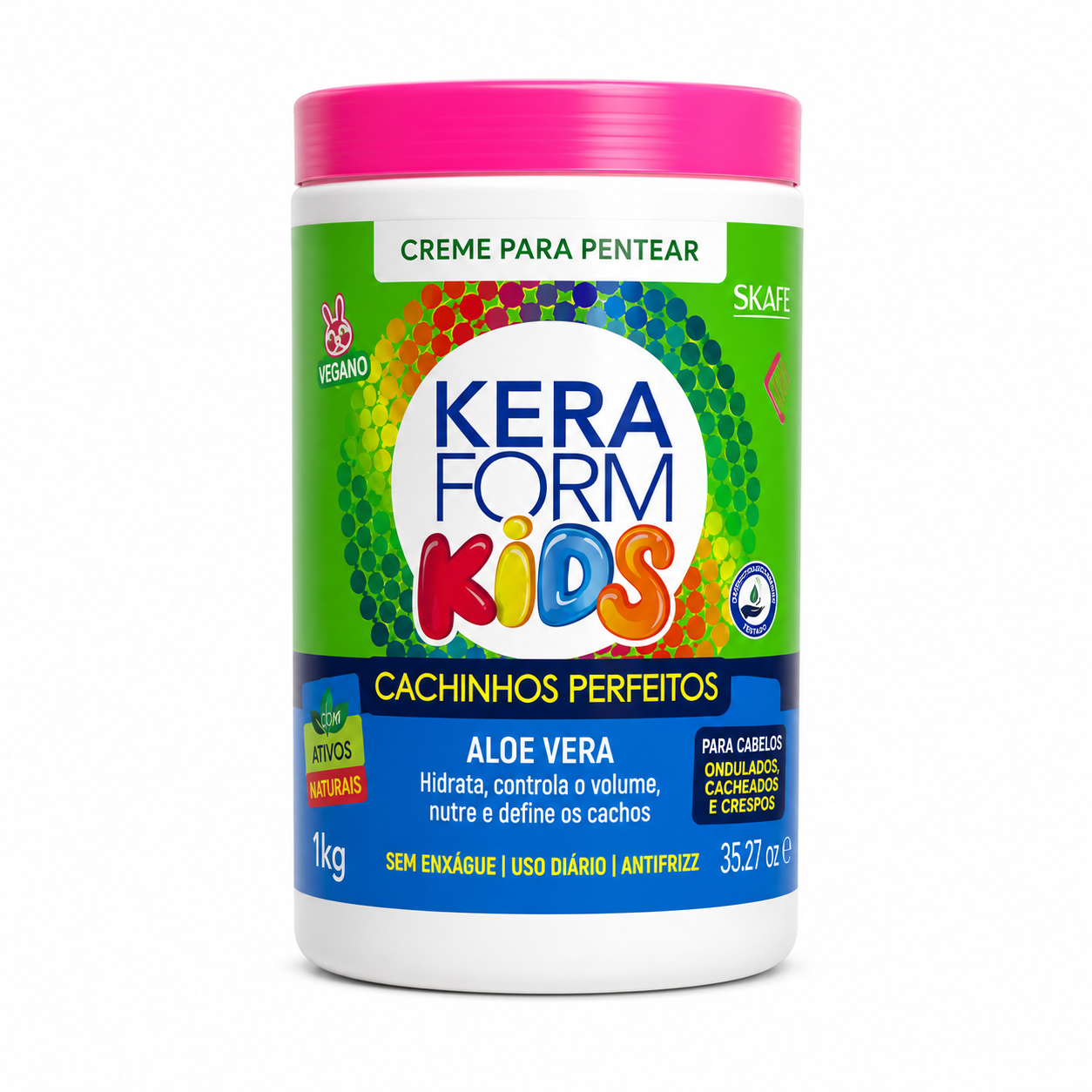 سكايف كيرافورم كريم تصفيف وتحديد تجعيدات الشعر للأطفال SKAFE KERAFORM Kids Cachinhos Perfeitos Defining Combing Cream With Aloe Vera 1kg