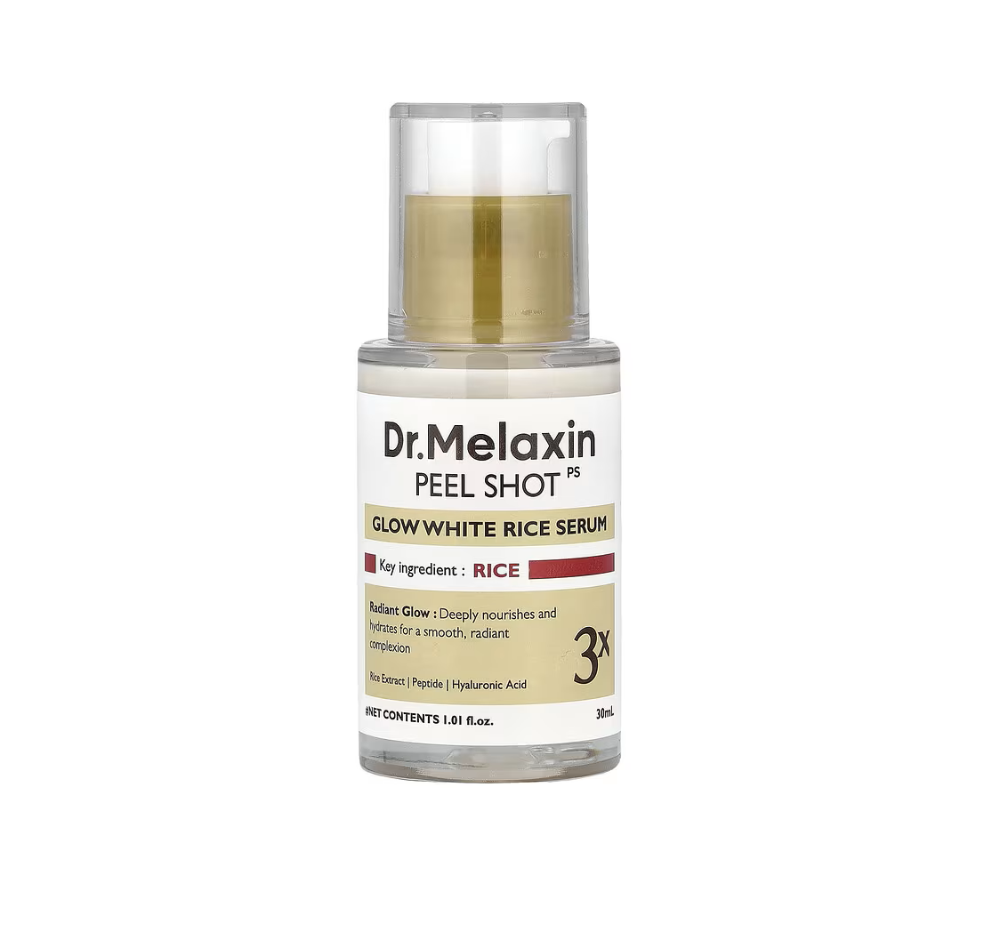 DR.MELAXIN Peel Shot Glow White Rice Serum 30ml دكتور ميلاكسين سيروم يعزز حاجز البشرة و يمنحها مرونة 