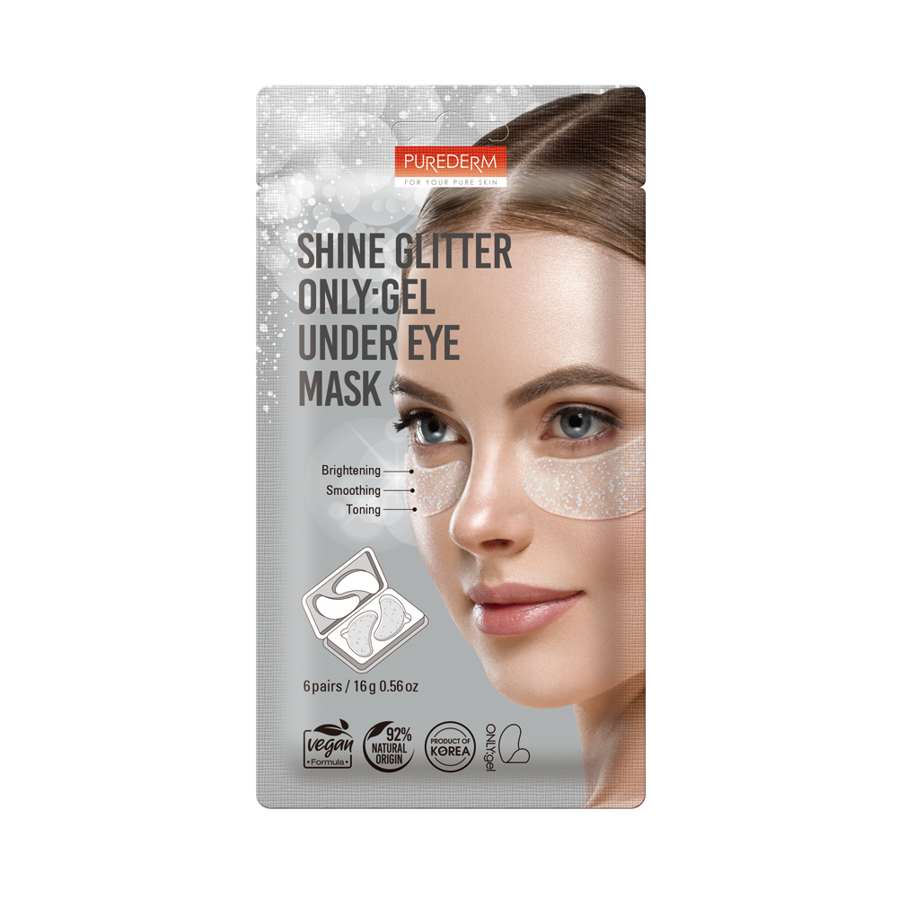 PUREDERM Shine Glitter Only Gel Under Eye MAsk 6-pairs 16g بيورديرم للعين بفيتامين C تمنح إشراقة وتنعّم منطقة تحت العين