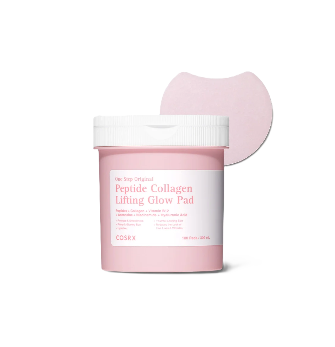 COSRX Peptide Collagen Lifting Glow Pad 100-Pad 300ml بادات بالكولاجين تشد البشرة و تقلل الخطوط الدقيقة