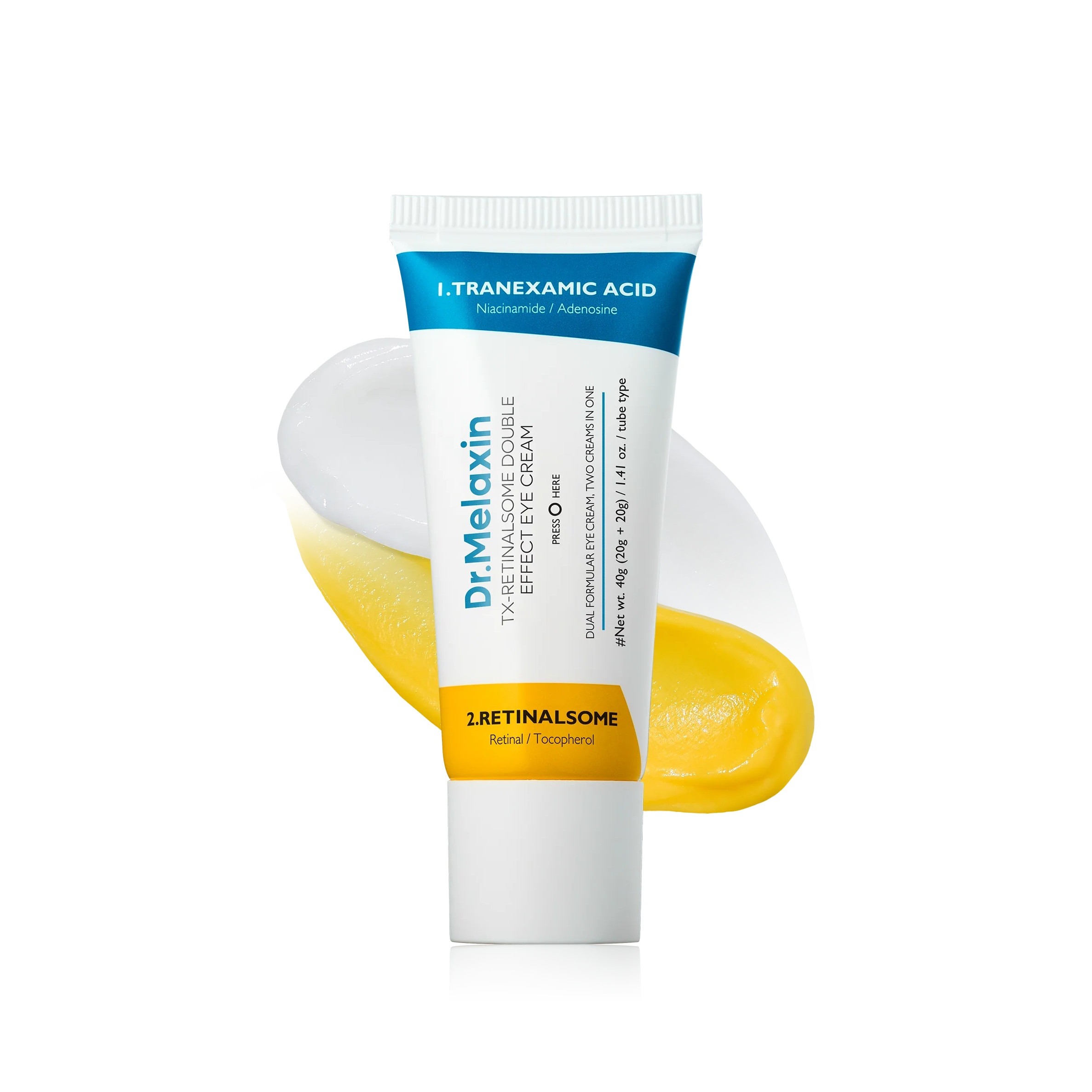 DR.MELAXIN TX Retinalsome Double Effect Eye cream 40g  دكتور ميلاكسين كريم لتفتيح الهالات وتحسين مظهر الخطوط الرفيعة لمنطقة حول العين